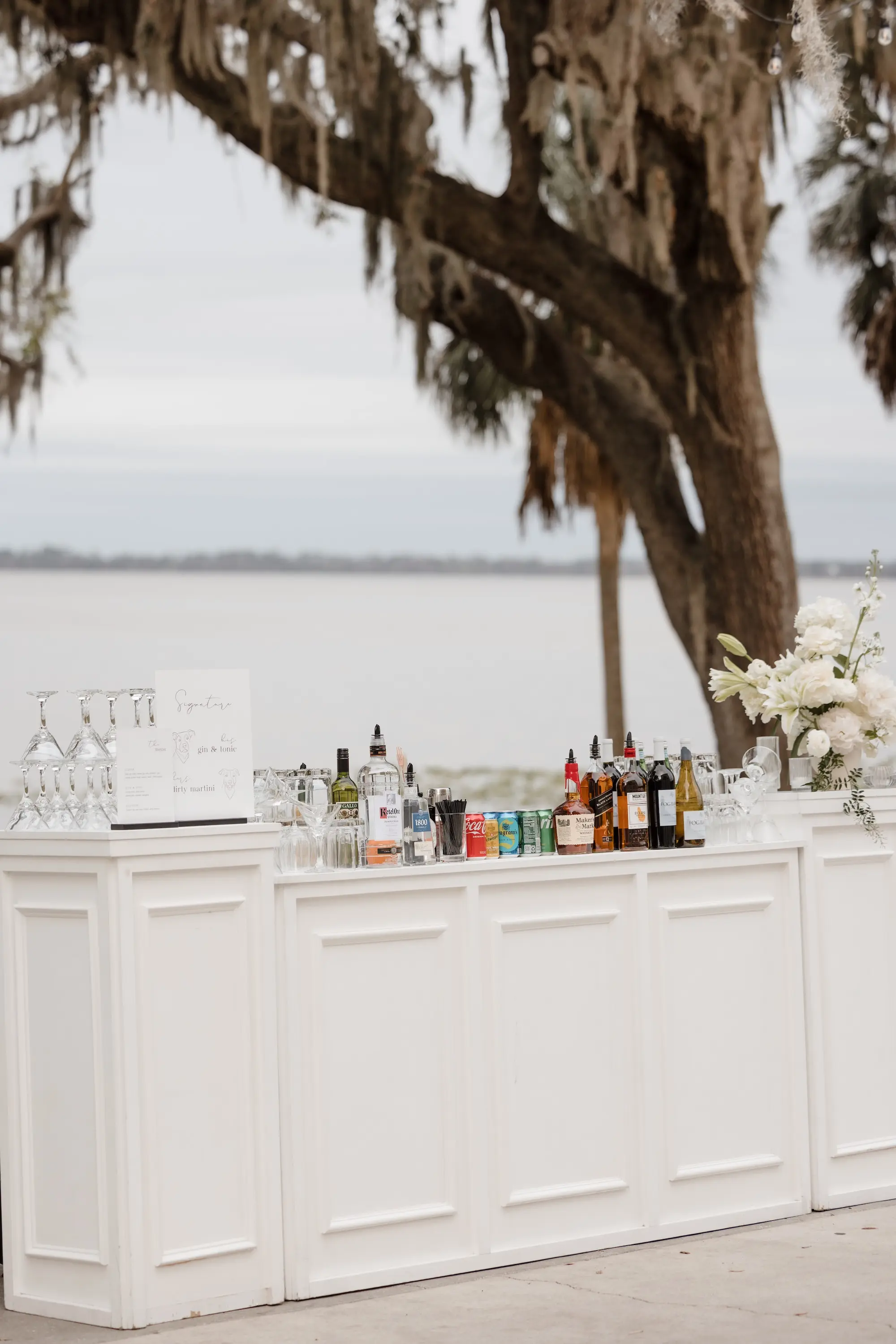 43Timeless Vintage Champagne Wedding Inspiration Evoke Photo and Film - Elegant, Neutral Central Florida Wedding | Bella Cosa Timeless Vintage Wedding Reception Bar Ideas