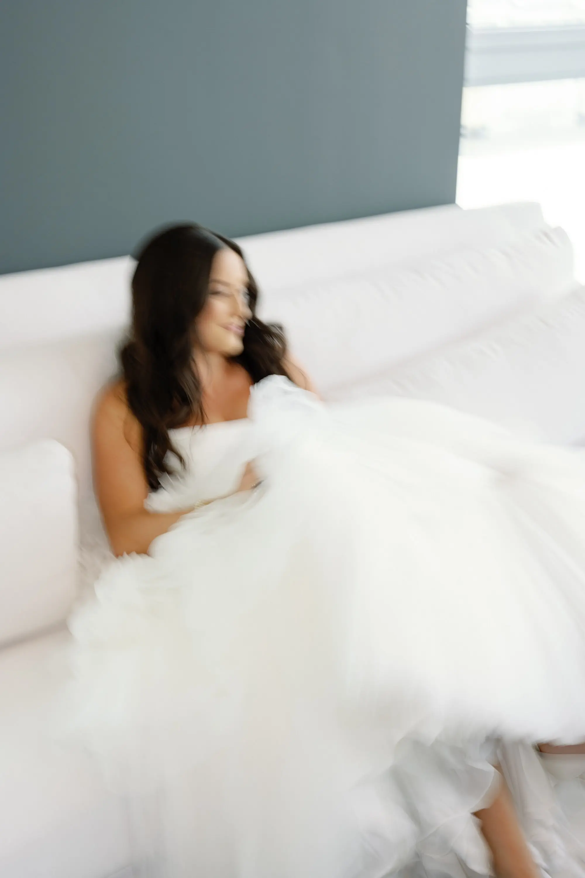 5Modern Classic Black and White Wedding Inspiration - Modern, Black and White Tampa Wedding | Hyde House Public Studio Bride Blurry Wedding Portrait