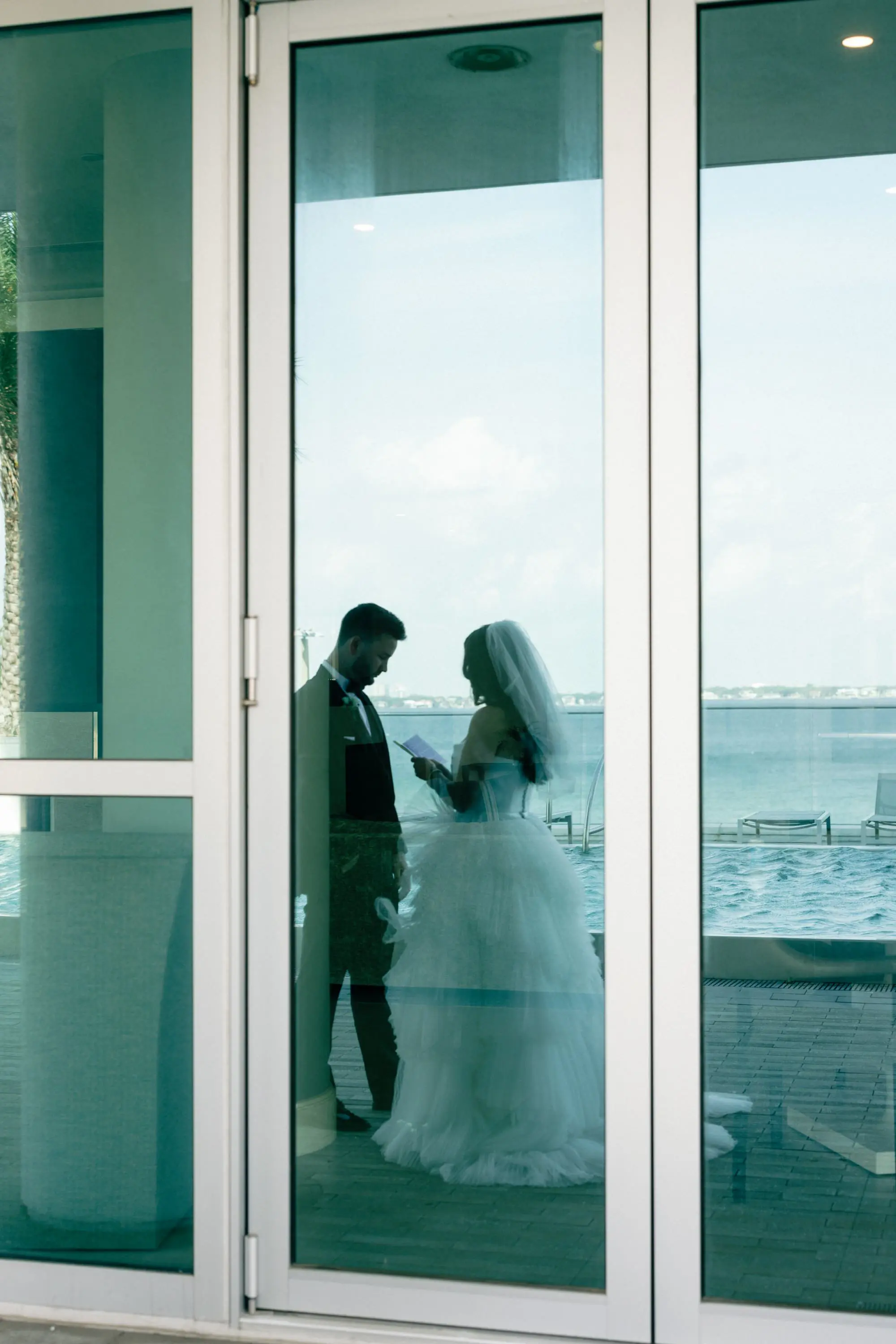 9Modern Classic Black and White Wedding Inspiration - Modern, Black and White Tampa Wedding | Hyde House Public Studio Bride and Groom Private Vows Wedding Portrait