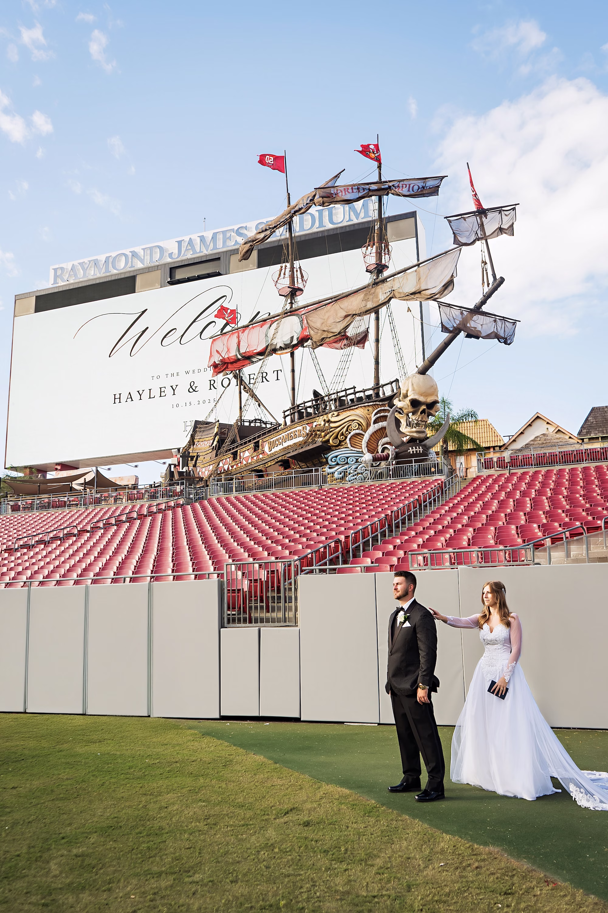 121Raymond James Football Wedding Tampa Photographer Limelight Photography - Football-Inspired Tampa Bay Bucs Wedding | Raymond James Stadium 121Raymond James Football Wedding Tampa Photographer Limelight Photography