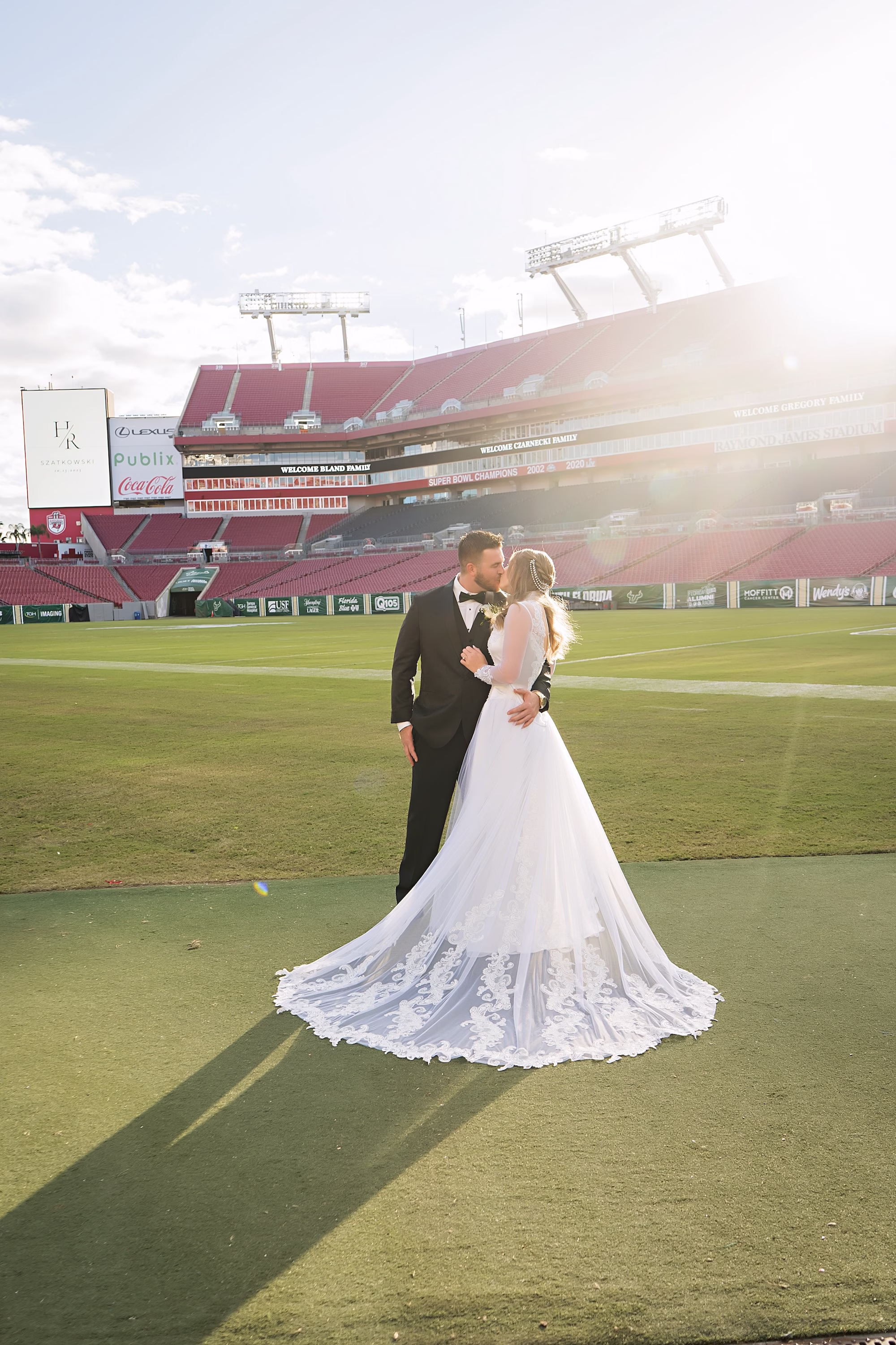 161Raymond James Football Wedding Tampa Photographer Limelight Photography - Football-Inspired Tampa Bay Bucs Wedding | Raymond James Stadium 161Raymond James Football Wedding Tampa Photographer Limelight Photography