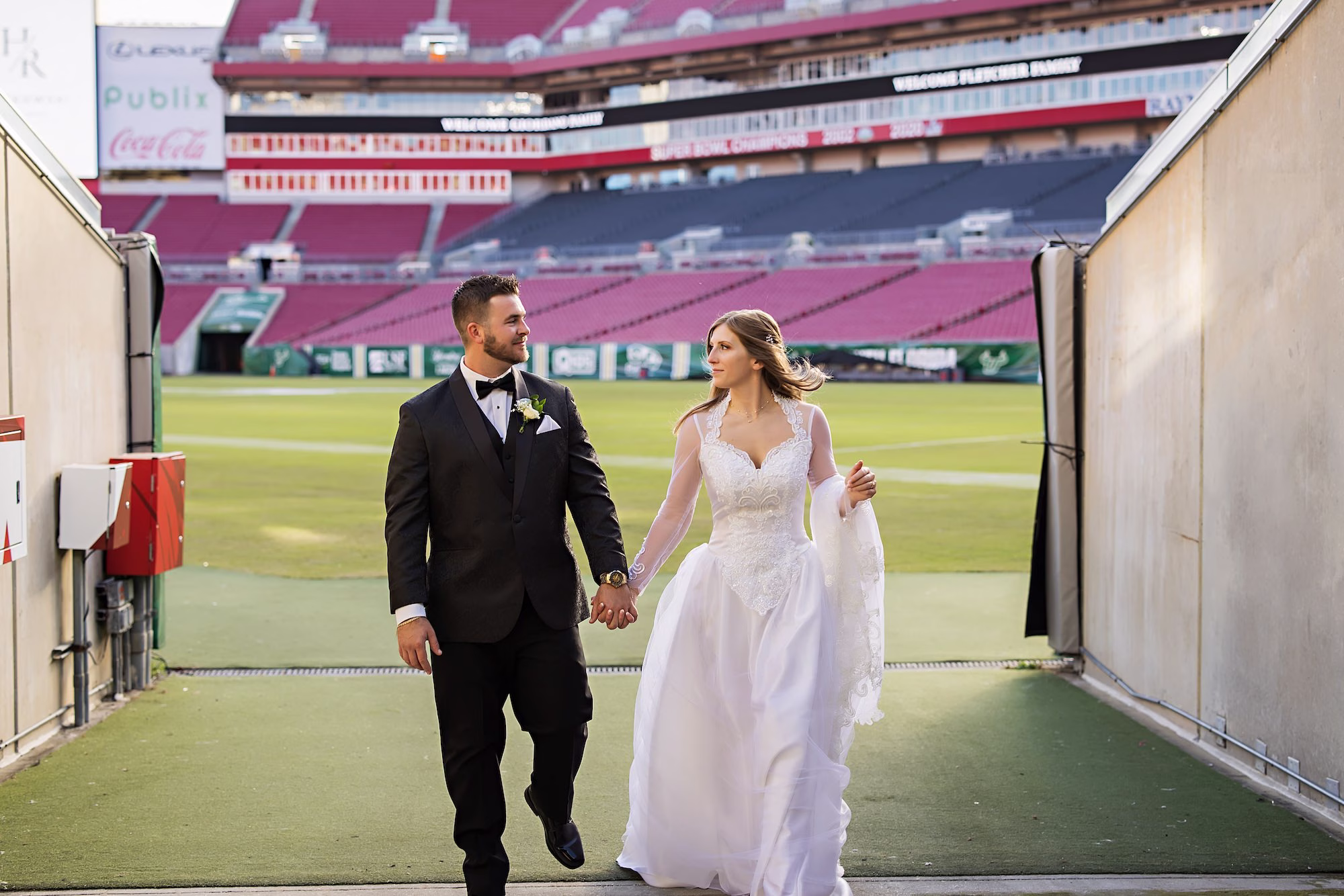 201Raymond James Football Wedding Tampa Photographer Limelight Photography - Football-Inspired Tampa Bay Bucs Wedding | Raymond James Stadium 201Raymond James Football Wedding Tampa Photographer Limelight Photography