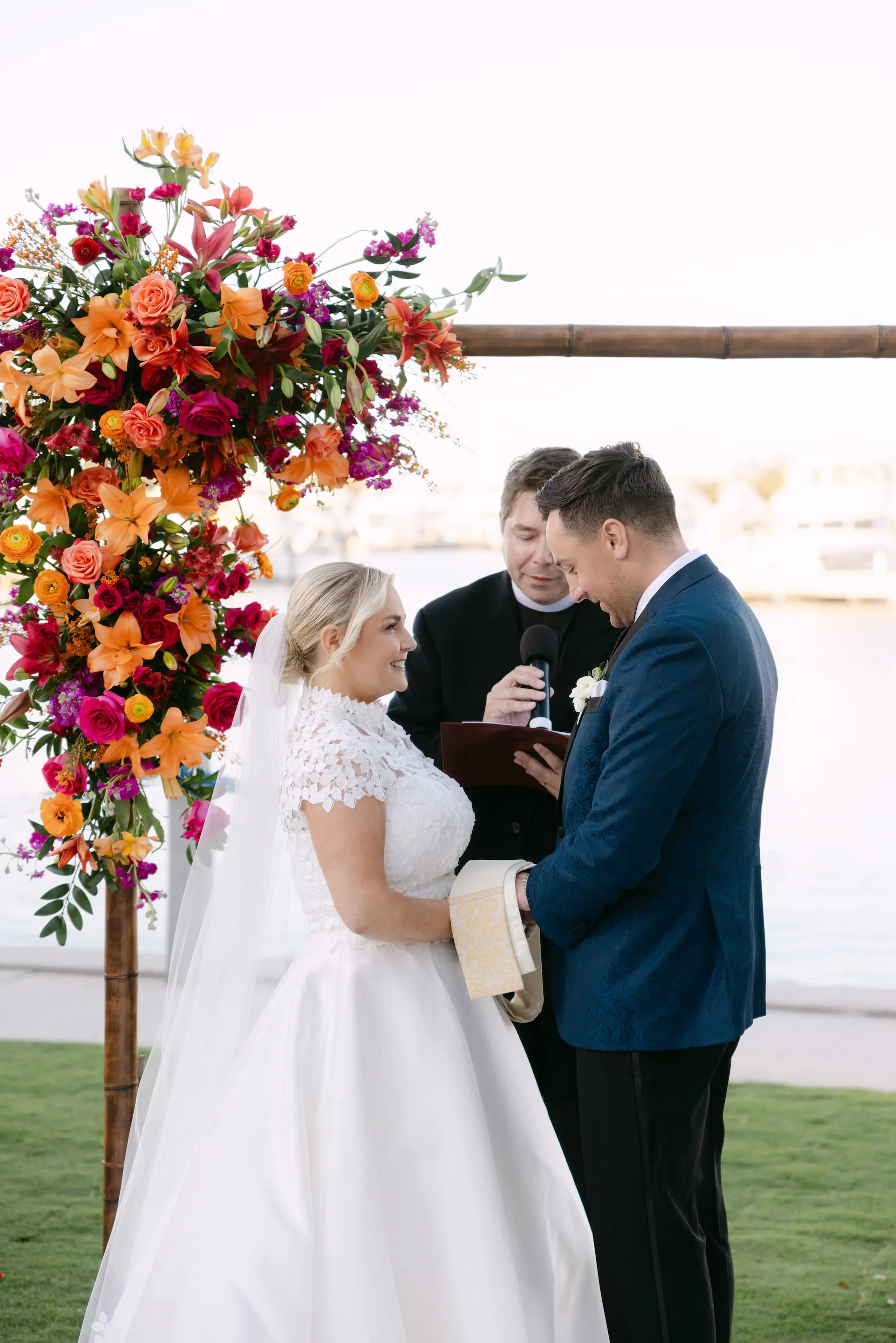 28Tropical Red and Orange Outdoor Florida Destination Wedding - Tropical Outdoor Sarasota Wedding | The Resort at Longboat Key Club Tropical Red and Orange Outdoor Wedding Ceremony Decor Inspiration