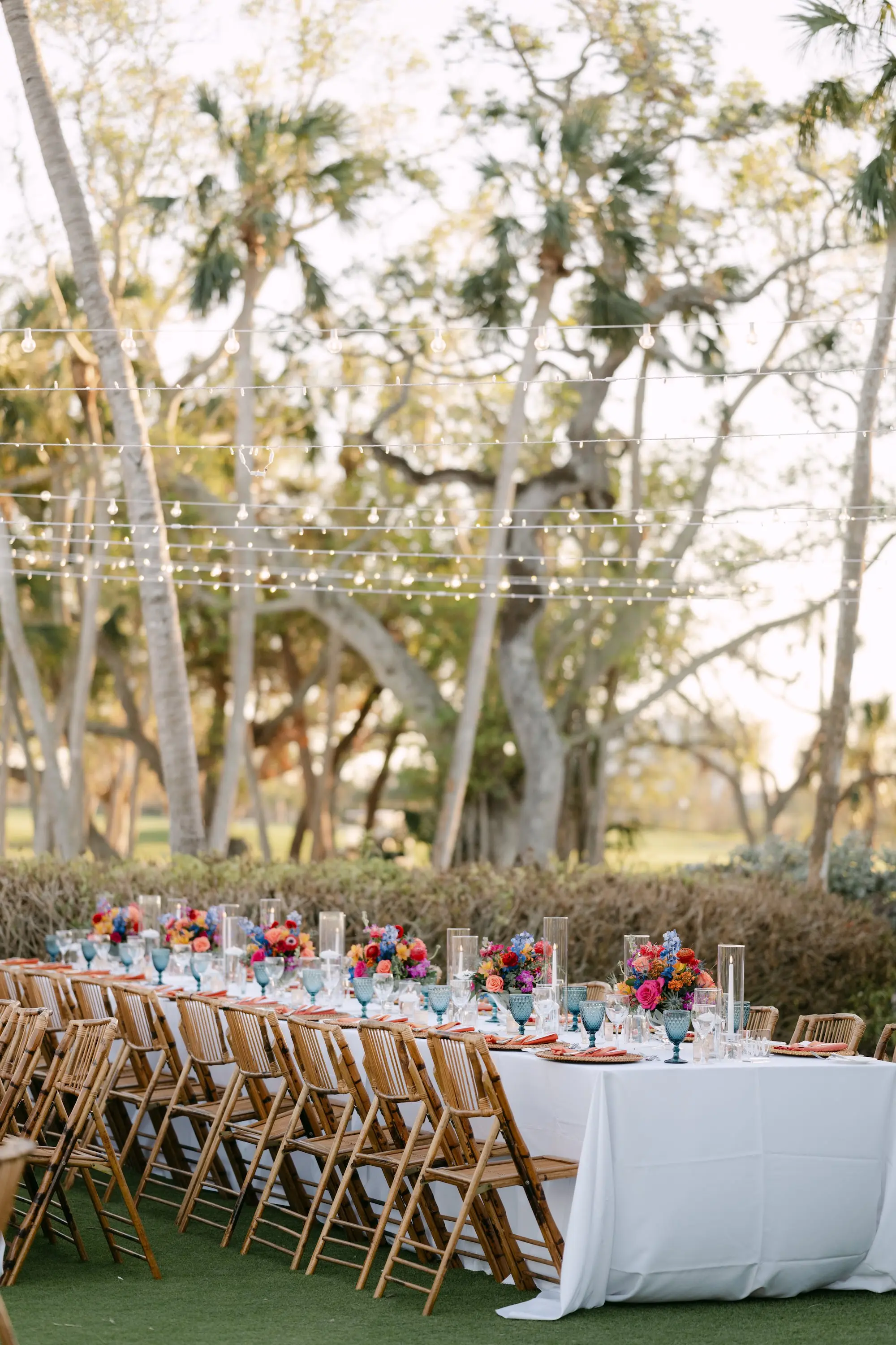 45Tropical Red and Orange Outdoor Florida Destination Wedding - Tropical Outdoor Sarasota Wedding | The Resort at Longboat Key Club Tropical Red and Orange Outdoor Wedding Reception Decor Ideas