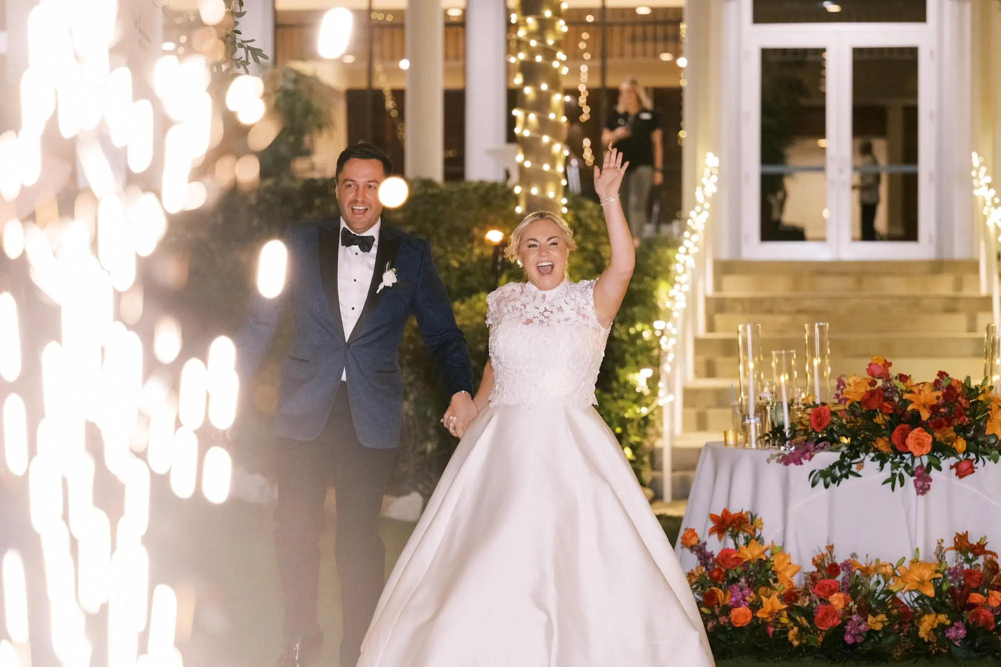 52Tropical Red and Orange Outdoor Florida Destination Wedding - Tropical Outdoor Sarasota Wedding | The Resort at Longboat Key Club Bride and Groom Wedding Portrait