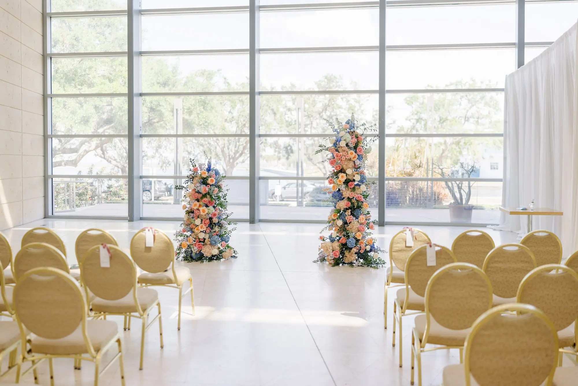 15Green Purple and Pink Spring Florida Wedding Inspiration St Pete Venue Museum of Fine A - Pastel, Old Florida Spring Wedding | The Birchwood Green, Purple, and Pink Spring Wedding Ceremony Decor Inspiration | St Pete Event Venue Museum of Fine Arts