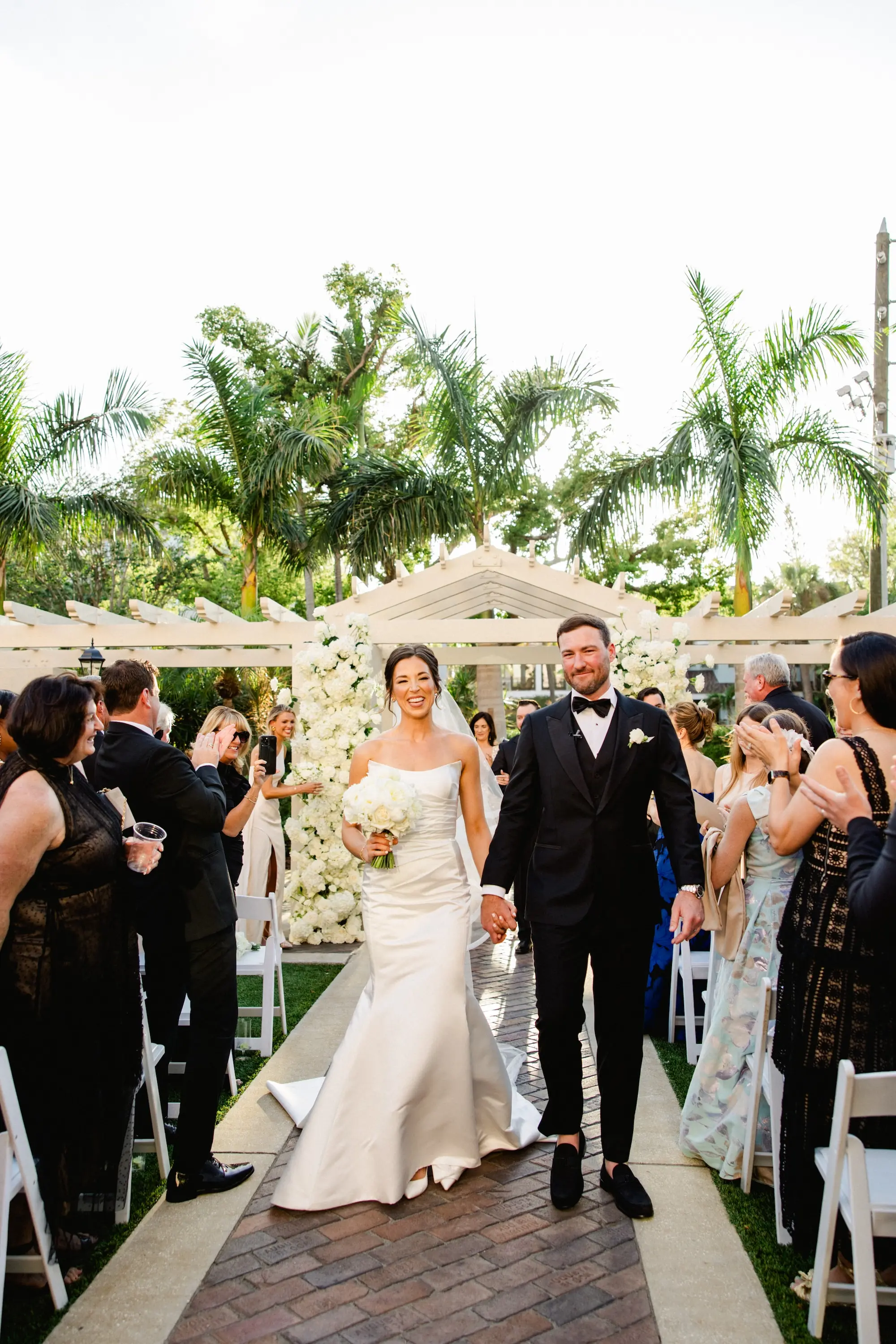 19Classic White and Gold Florida Wedding - Classic White and Gold St. Petersburg Wedding | The Vinoy Bride and Groom Just Married Wedding Portrait