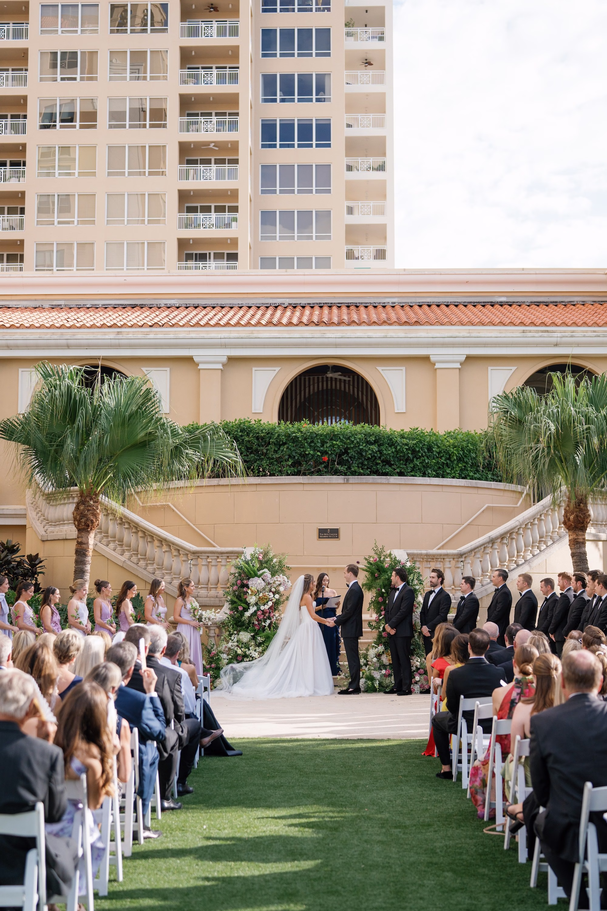 19Elegant Florida Garden Party Wedding Inspiration Ritz Carlton Sarasota - Luxurious Garden Destination Wedding | Ritz-Carlton, Sarasota Bride and Groom Wedding Ceremony Vow Exchange Wedding Portrait | Event Venue Ritz Carlton Sarasota | Tampa Bay Planner MDP Events