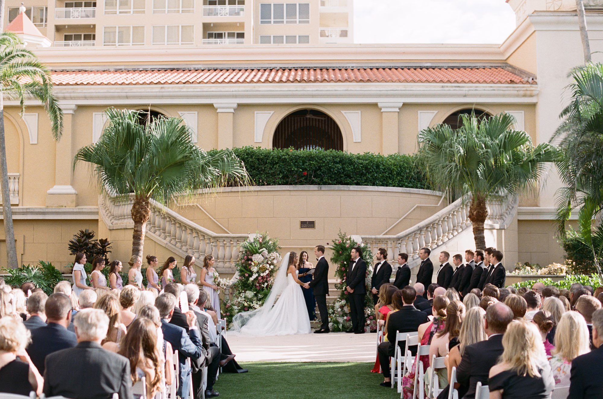 21Elegant Florida Garden Party Wedding Inspiration Ritz Carlton Sarasota - Luxurious Garden Destination Wedding | Ritz-Carlton, Sarasota Bride and Groom Wedding Ceremony Vow Exchange Wedding Portrait | Event Venue Ritz Carlton Sarasota | Tampa Bay Planner MDP Events