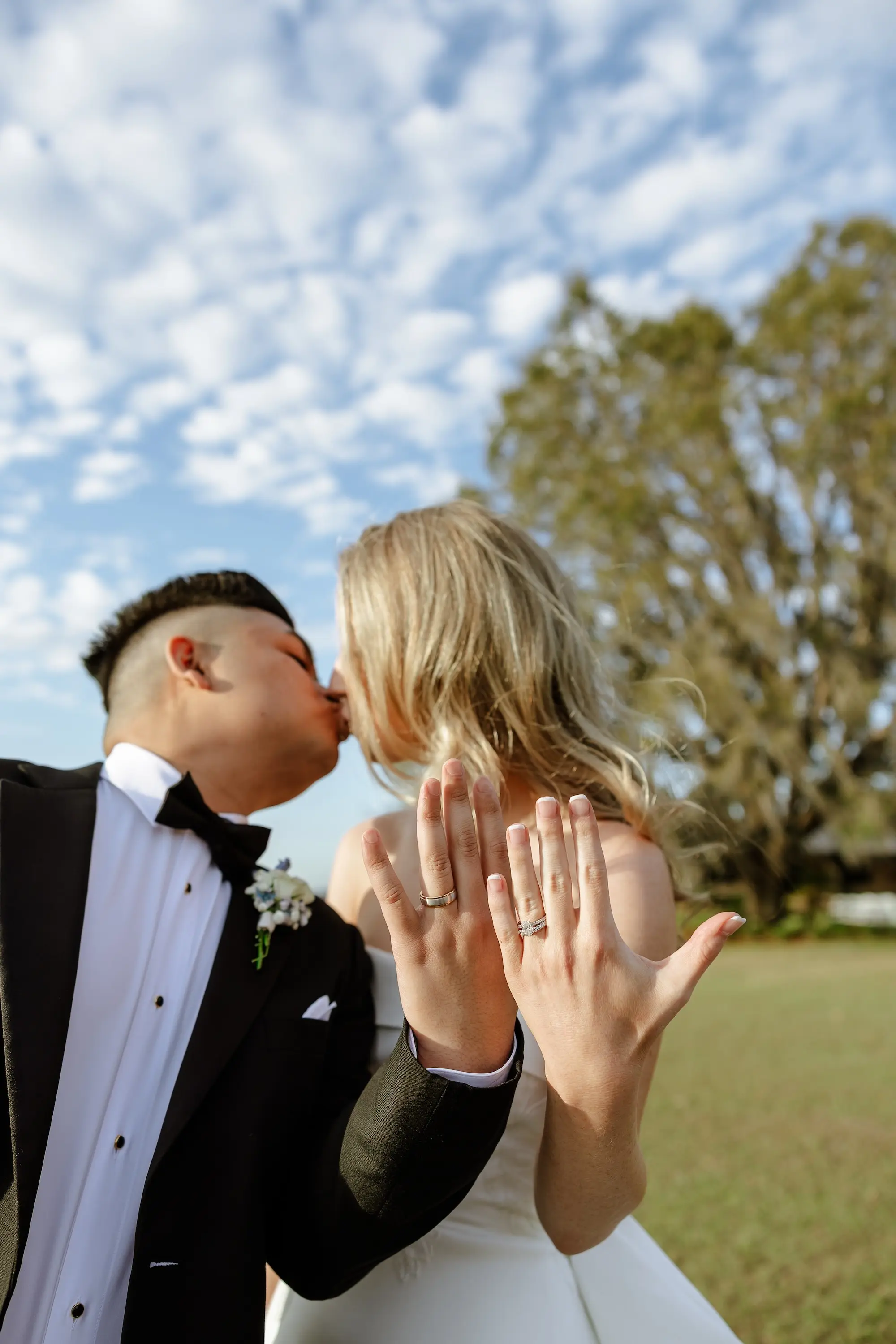 23Classic LIght Blue Florida Wedding Ideas - Classic White and Light Blue Brooksville Wedding | La Hacienda on Snow Hill Bride and Groom Wedding Portrait