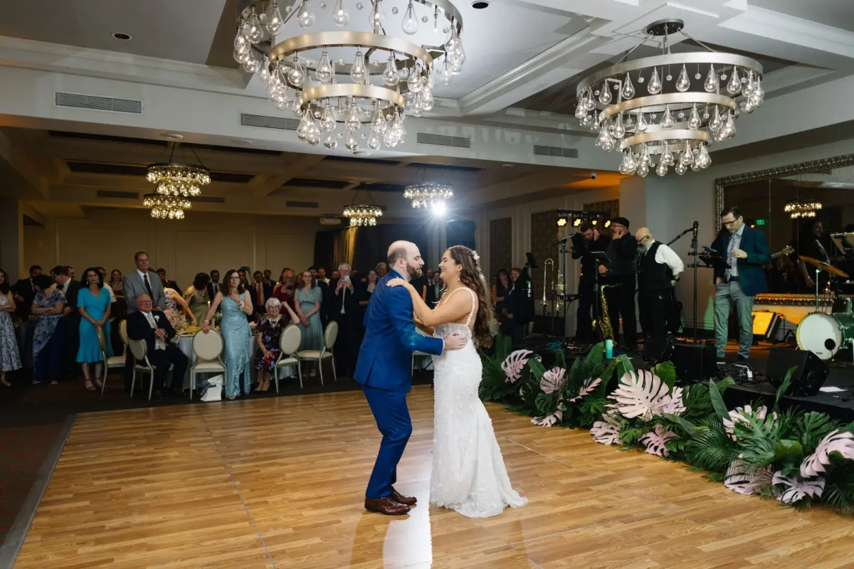 33Green Purple and Pink Spring Florida Wedding Inspiration The Birchwood - Pastel, Old Florida Spring Wedding | The Birchwood Bride and Groom First Dance Wedding Portrait | St Pete Event Venue The Birchwood