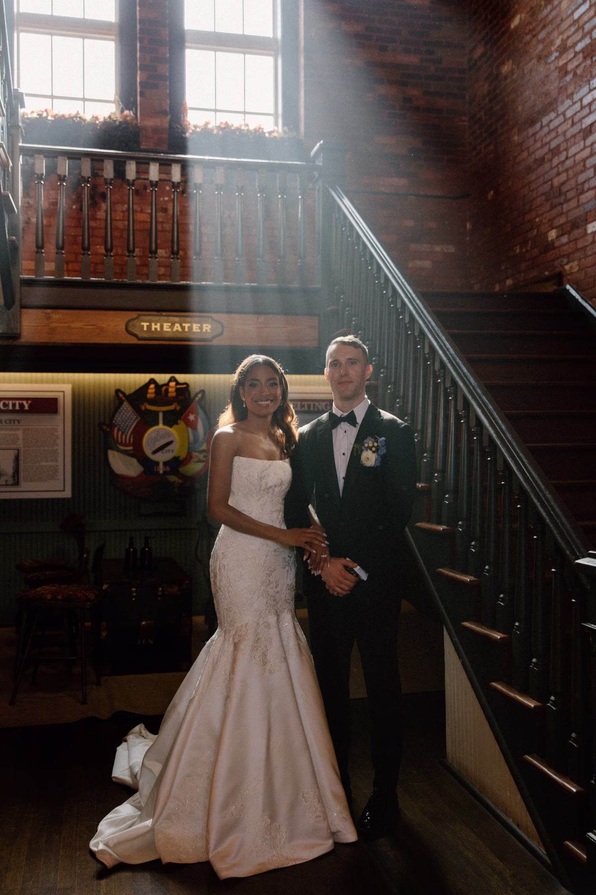 18Classic White and Green Wedding Ideas Tampa VenueJC Newman Cigar Factory - Classic, White and Green Ybor City Wedding | J.C. Newman Cigar Company Bride and Groom Wedding Portrait | Tampa Bay Event Venue JC Newman Cigar Factory