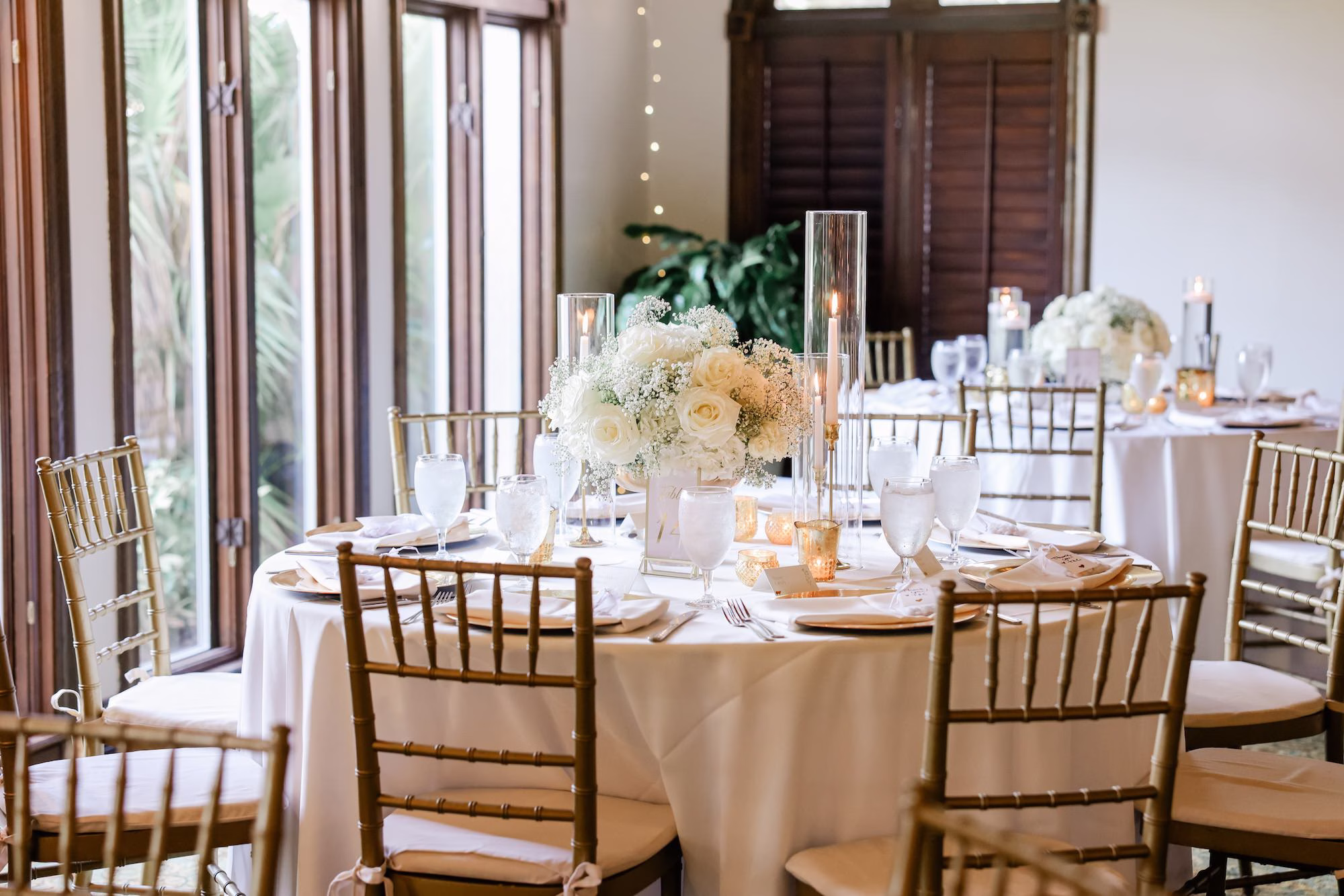 33Classic White Cream and Gold Wedding Ideas - Romantic White and Gold Tampa Wedding | Avila Golf & Country Club Classic White, Cream, and Gold Wedding Reception Decor Ideas