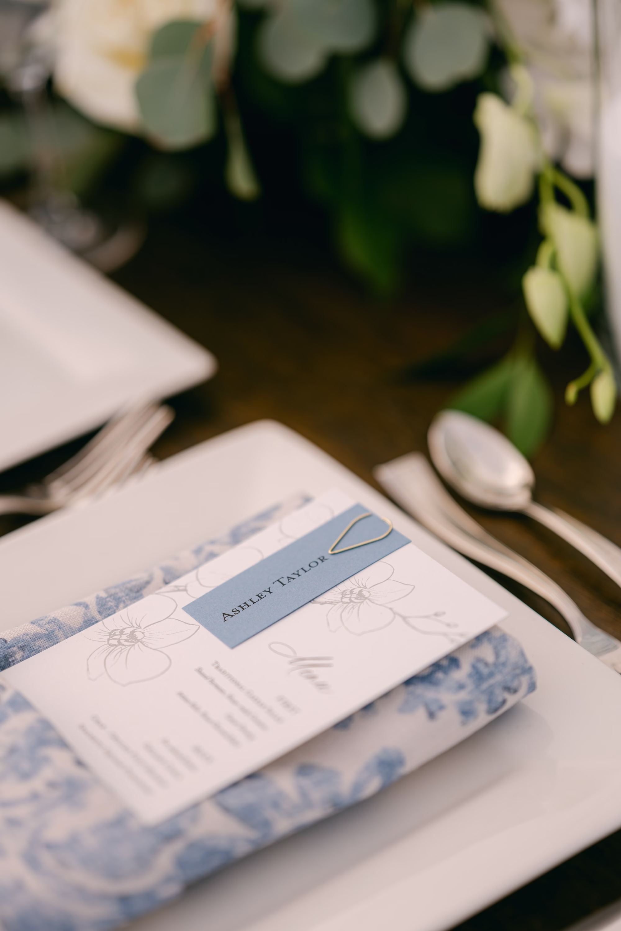 35Romantic Cream and Blue Coastal Florida Wedding - Romantic, Cream and Blue Sarasota Wedding | The Resort at Longboat Key Club Romantic Cream and Blue Coastal Florida Wedding Reception Place Setting Decor Ideas