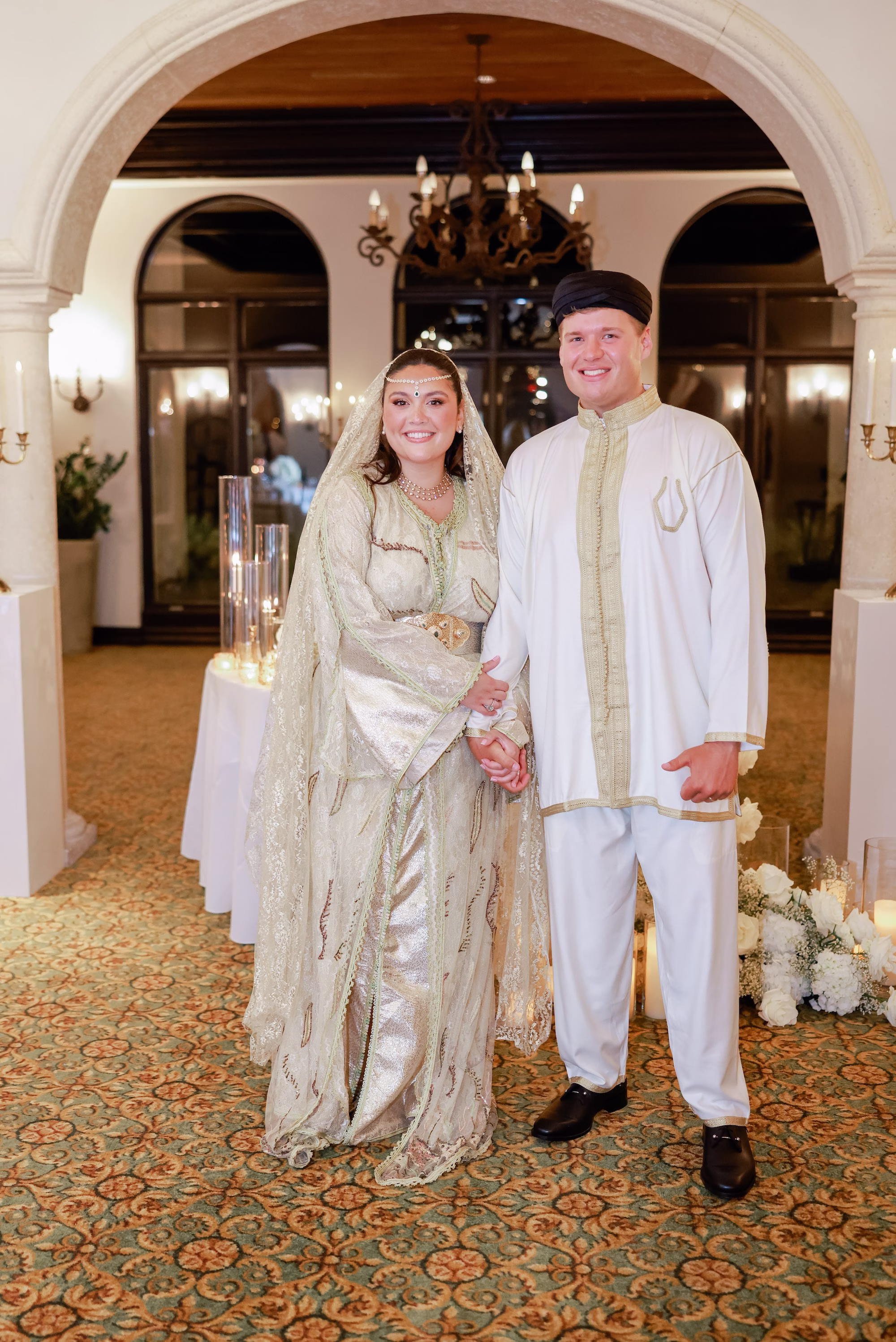 45Classic White Cream and Gold Wedding Ideas - Romantic White and Gold Tampa Wedding | Avila Golf & Country Club Bride and Groom traditional Moroccan Wedding Attire Ideas