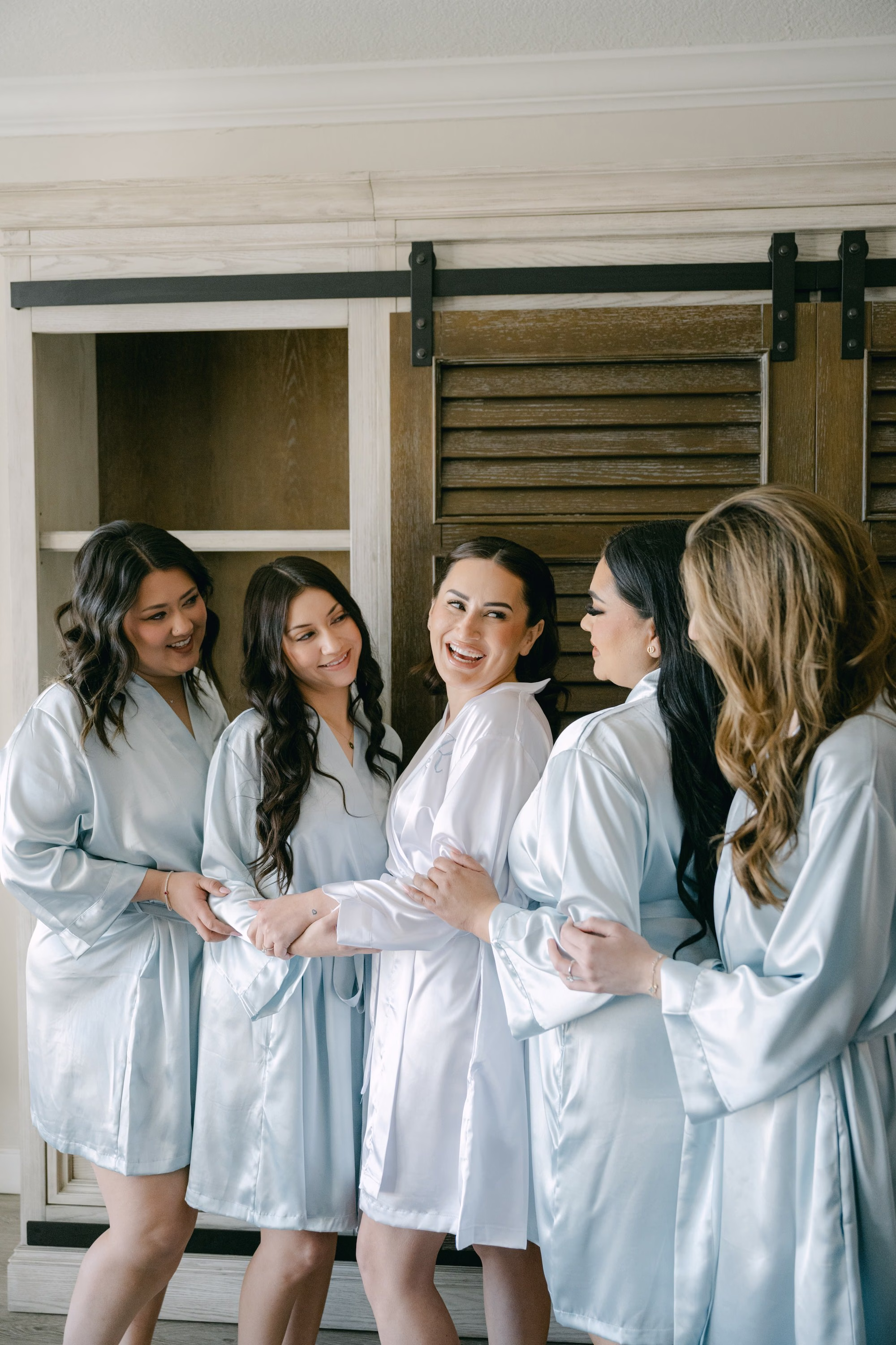 4Romantic Cream and Blue Coastal Florida Wedding - Romantic, Cream and Blue Sarasota Wedding | The Resort at Longboat Key Club Bride and Bridesmaids Wedding Portrait | Sarasota Hair and Makeup Artist Adore Bridal Hair and Makeup