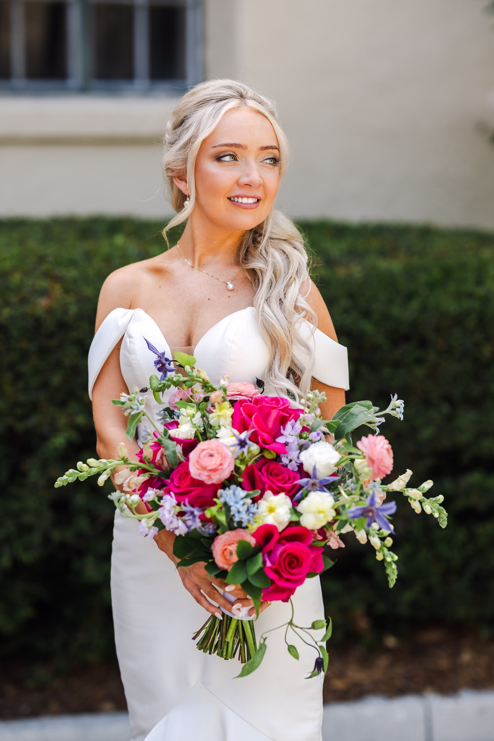 10Outdoor Florida Pink Spring Wedding Inspiration - Pink, Spring Waterfront Sarasota Wedding | The Powel Crosley Estate Bride Wedding Portrait