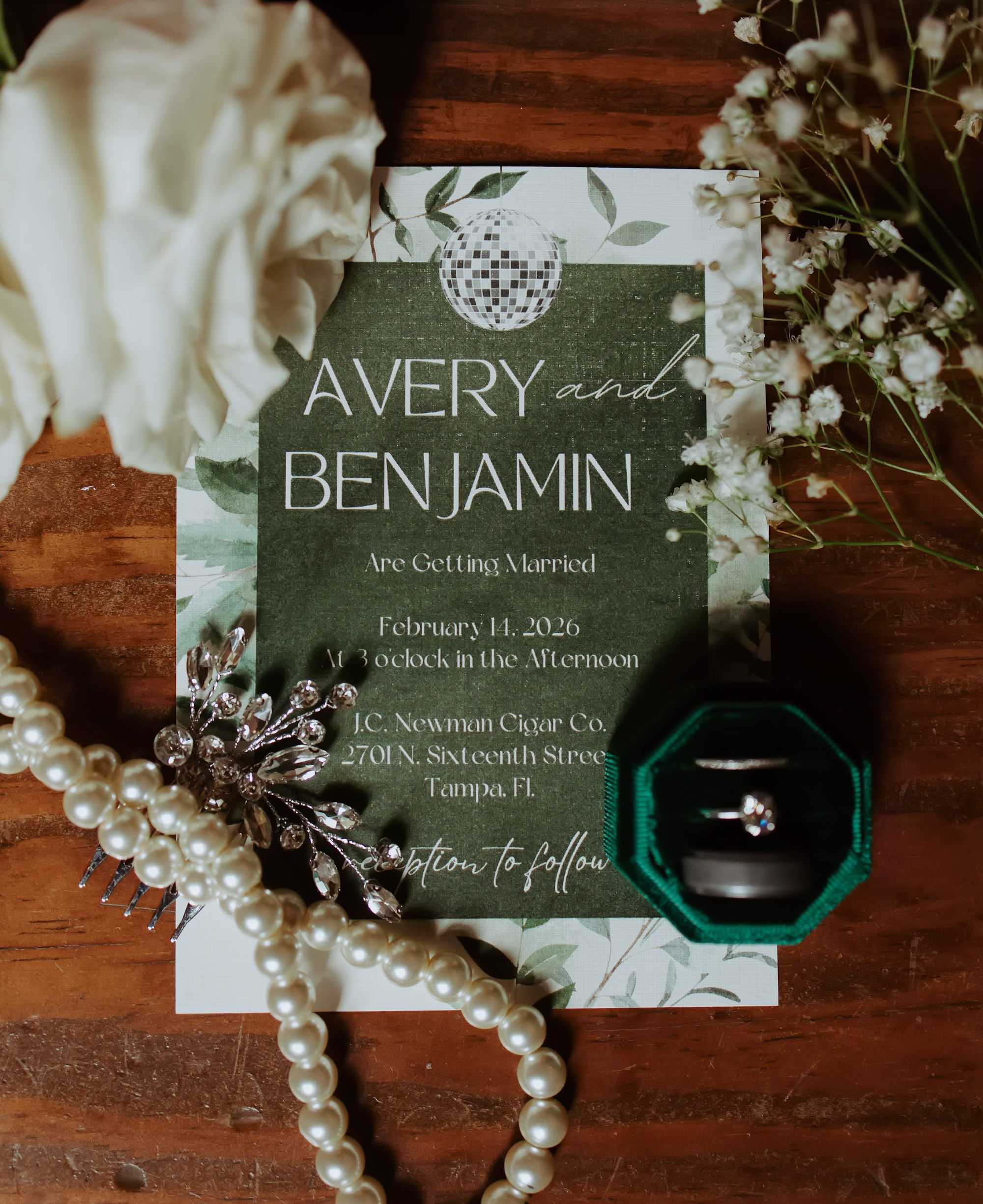 2Moody Green Disco Wedding Ideas - Modern and Moody Ybor City Wedding Inspiration | J.C. Newman Cigar Co. 2Moody Green Disco Wedding Ideas