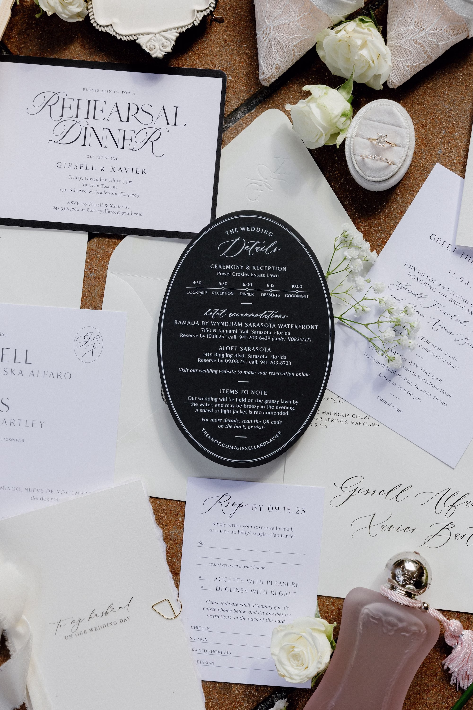 Elegant Neutral White and Black Wedding Invitation Suite Inspiration | Sarasota Planner B Eventful