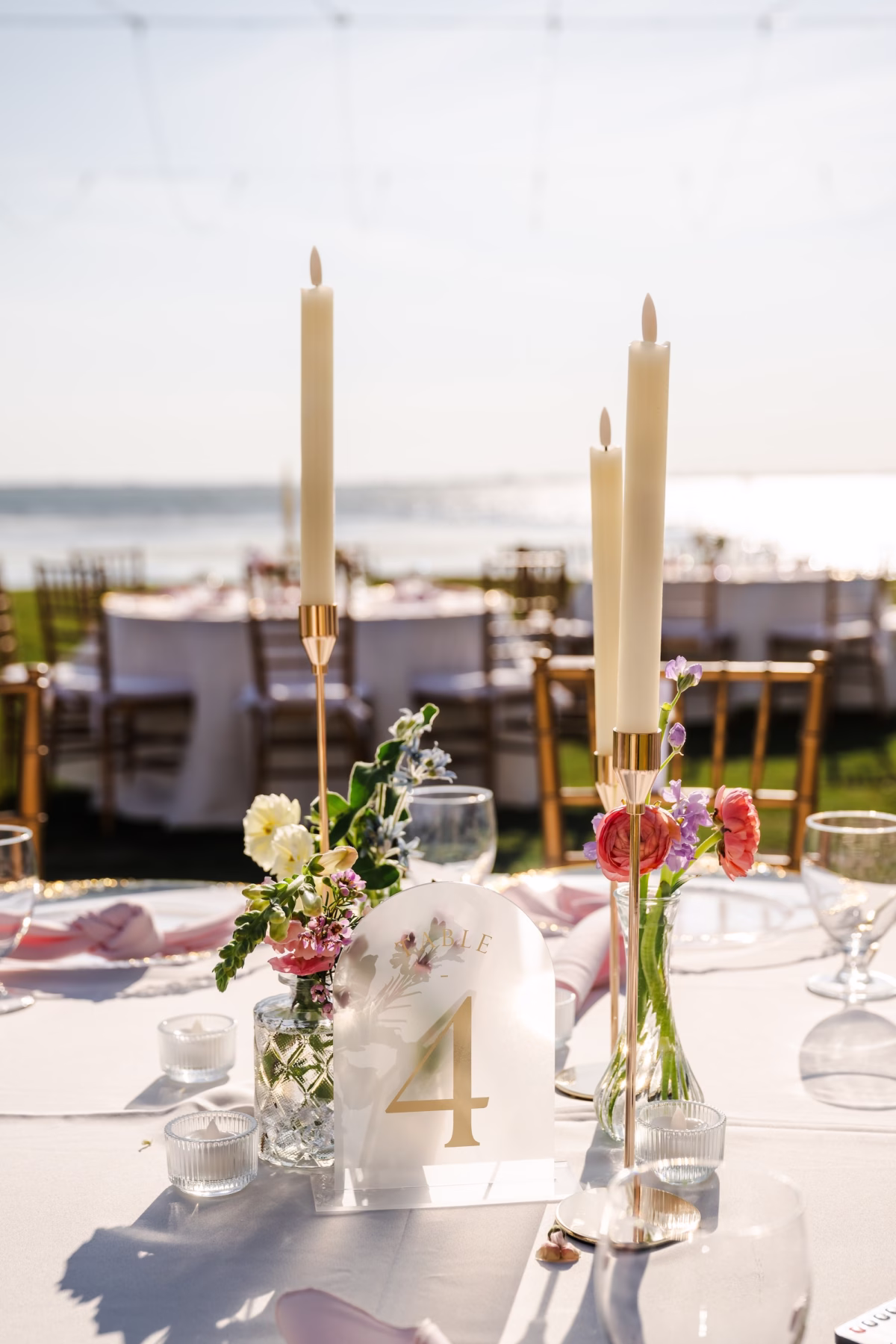 38Outdoor Florida Pink Spring Wedding Inspiration - Pink, Spring Waterfront Sarasota Wedding | The Powel Crosley Estate Outdoor Florida Pink Spring Wedding Reception Centerpiece Decor Inspiration