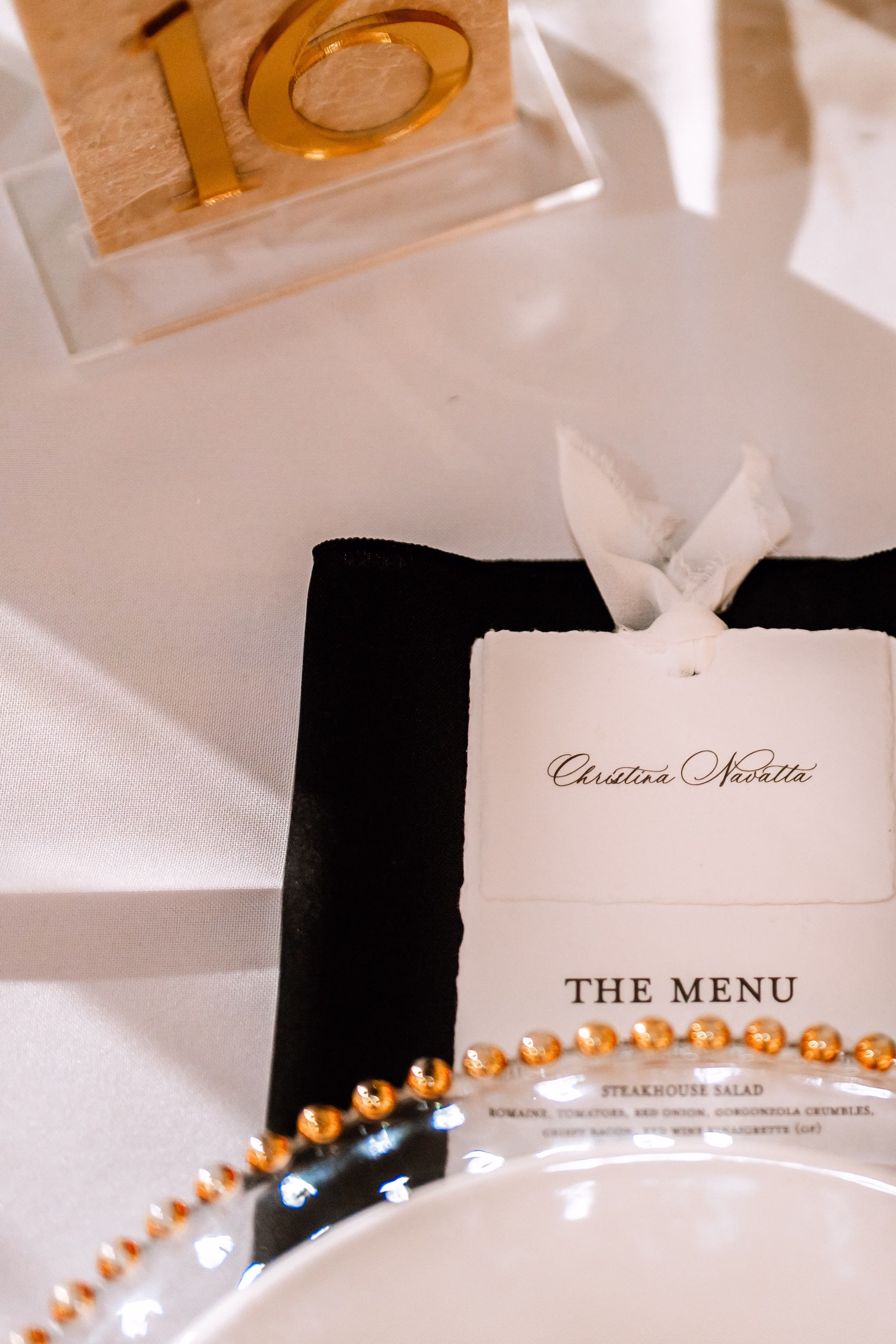40Luxurious Old Florida Black White and Gold Wedding Inspiration - Luxurious, Black and White Dade City Wedding | The Barn at Covington Farm Luxurious Old Florida Black, White, and Gold Wedding Reception Menu Decor Ideas