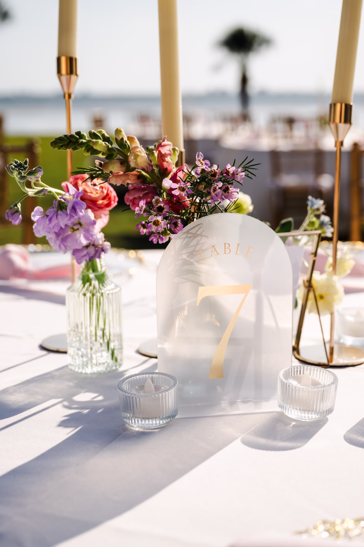 42Outdoor Florida Pink Spring Wedding Inspiration - Pink, Spring Waterfront Sarasota Wedding | The Powel Crosley Estate Outdoor Florida Pink Spring Wedding Reception Decor Inspiration
