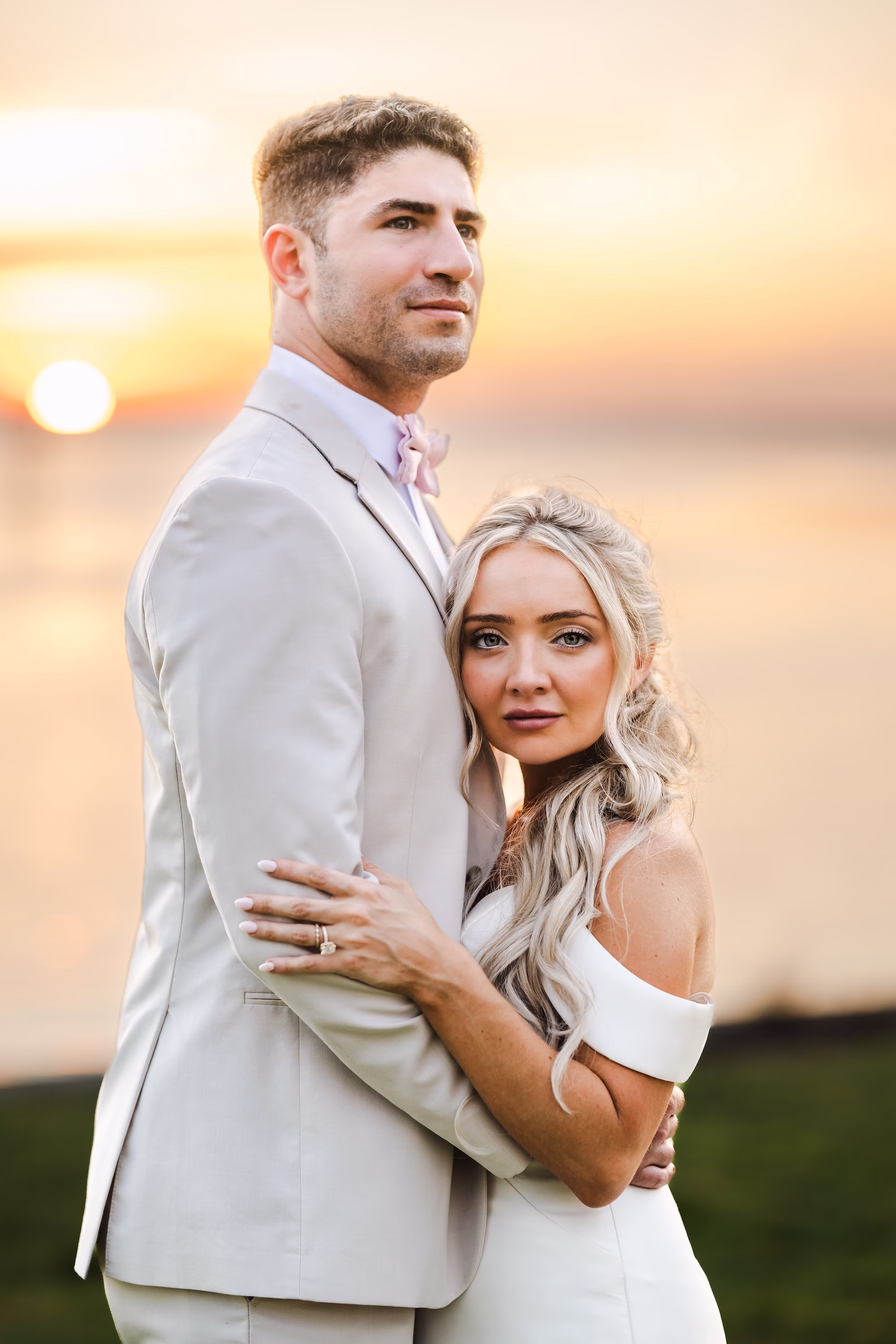 47Outdoor Florida Pink Spring Wedding Inspiration - Pink, Spring Waterfront Sarasota Wedding | The Powel Crosley Estate Bride and Groom Wedding Portrait | Sarasota Photographer Iyrus Weddings