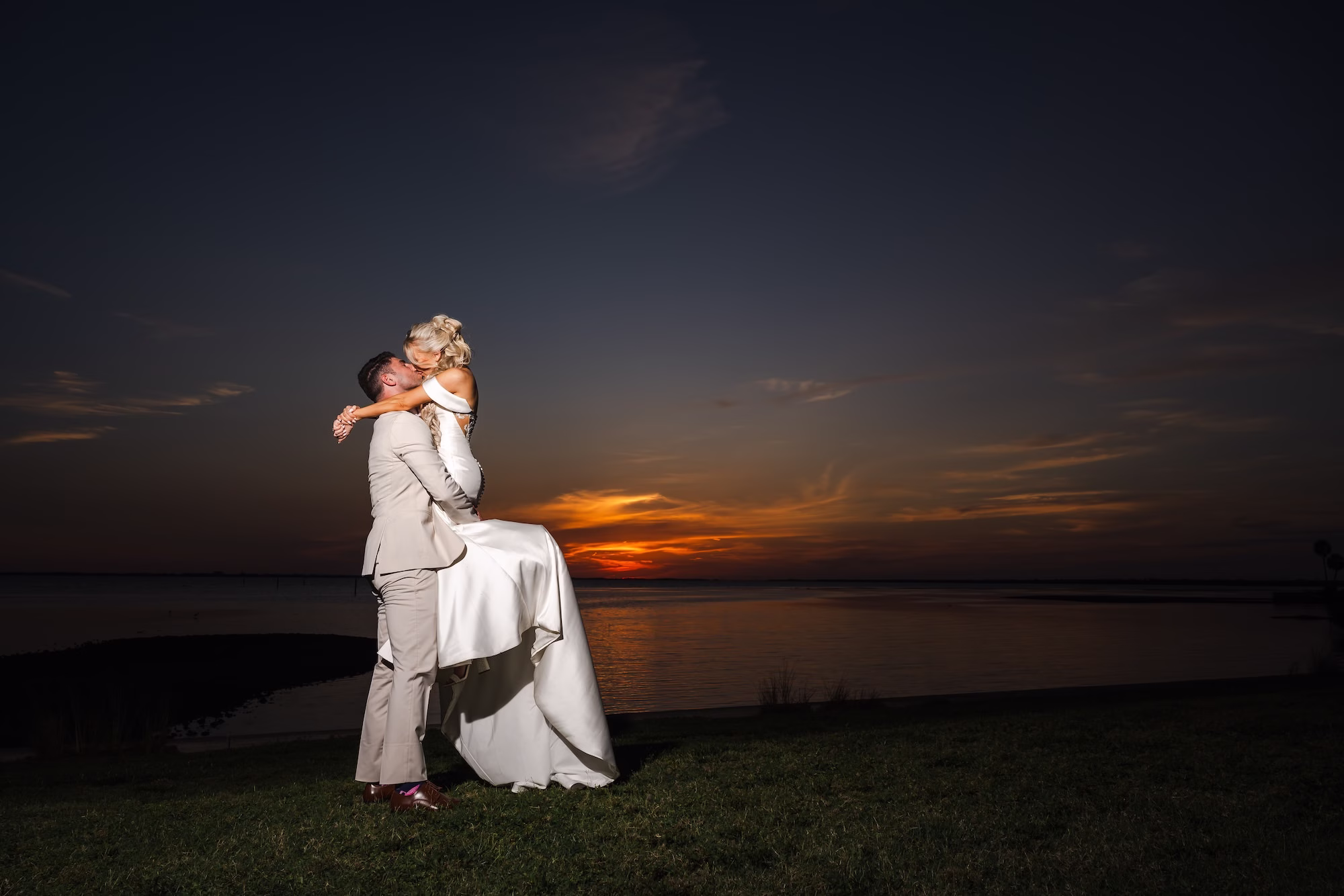 49Outdoor Florida Pink Spring Wedding Inspiration - Pink, Spring Waterfront Sarasota Wedding | The Powel Crosley Estate Bride and Groom Wedding Portrait | Sarasota Photographer Iyrus Weddings