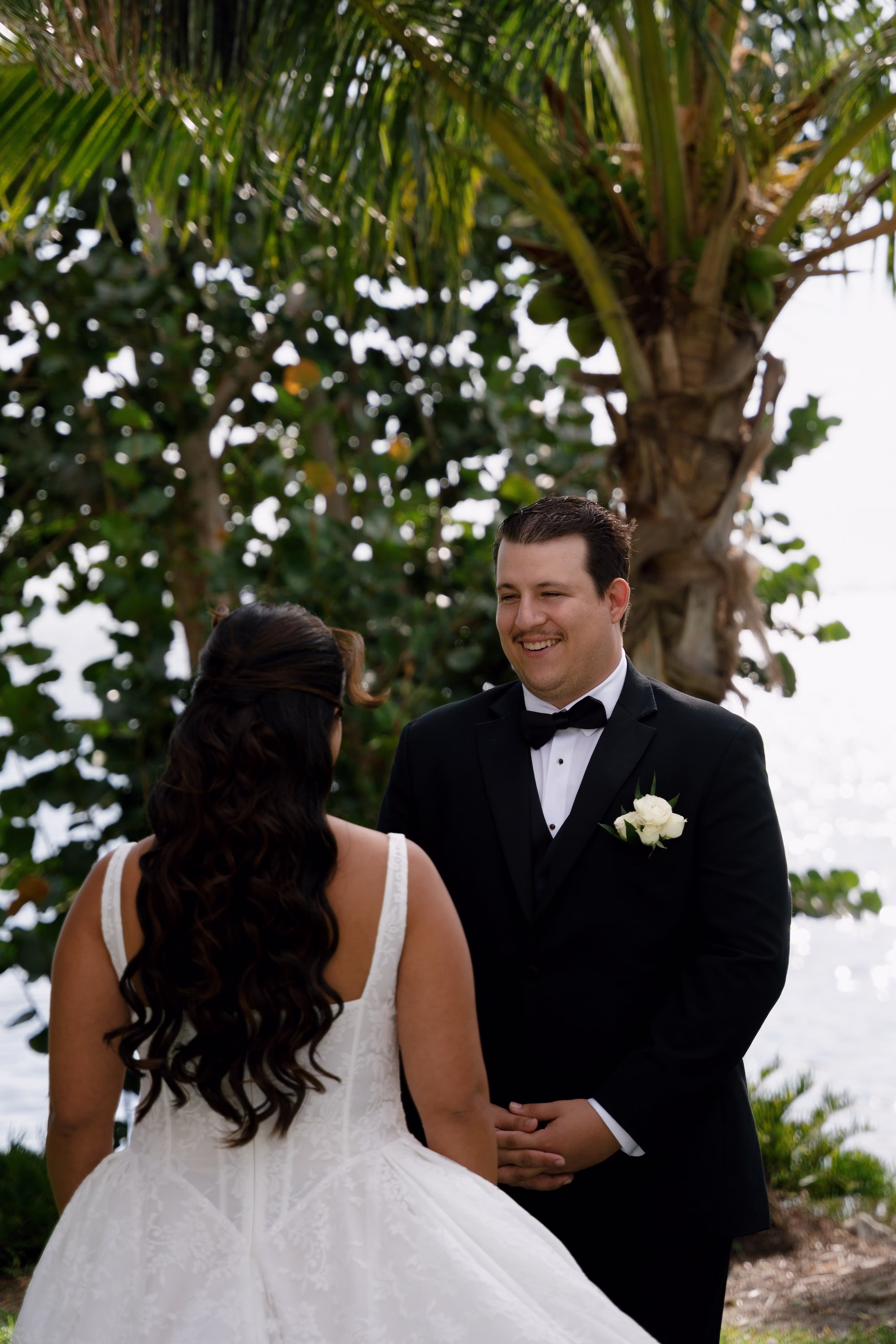 Bride and Groom First Look Wedding Portrait