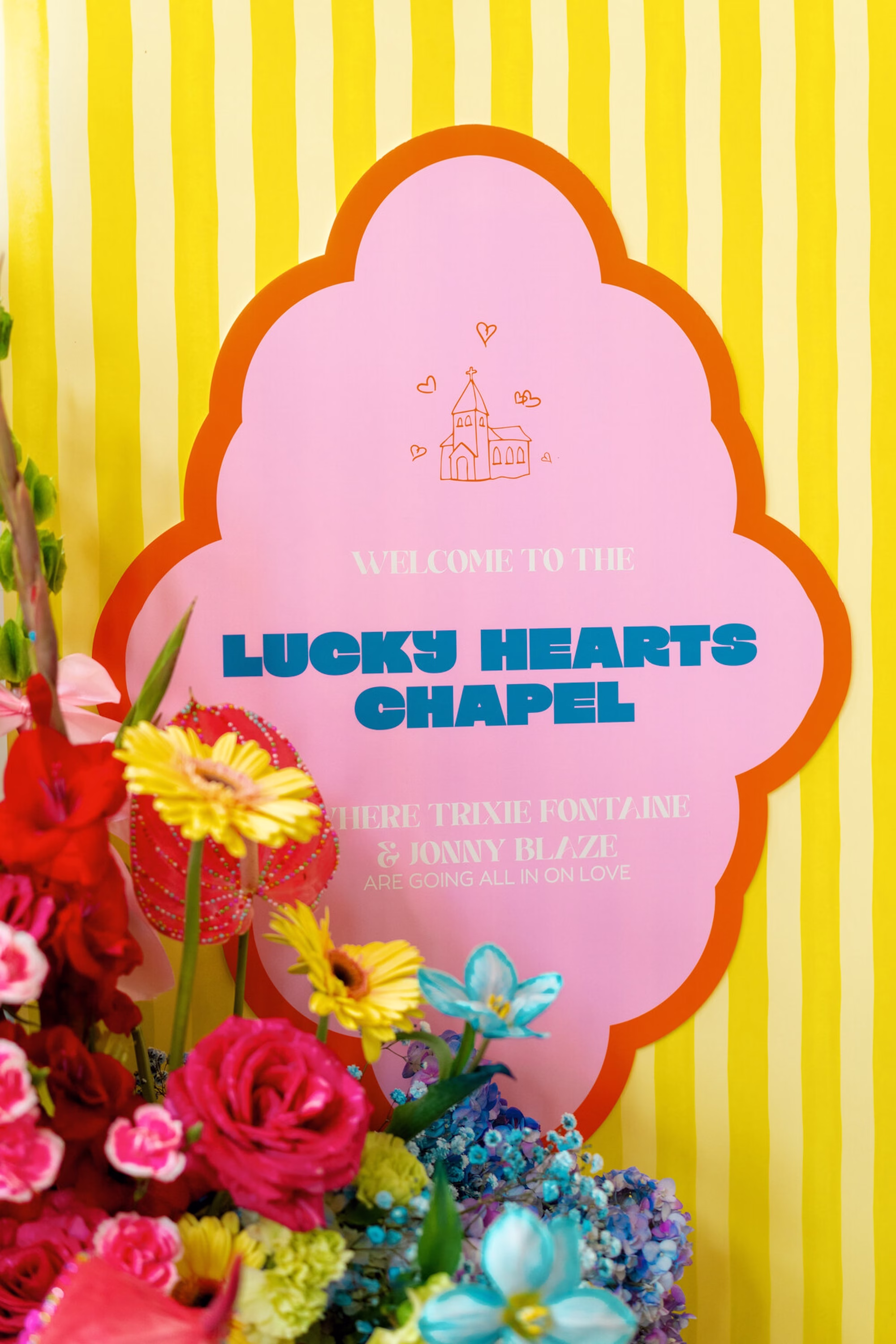 10Whimsical Red Las Vegas Pink Pony Club Inspired Wedding - Bold and Vibrant Same-Sex Ybor City Wedding Inspiration | Hotel Haya Whimsical Red Las Vegas Pink Pony Club Inspired Wedding Ceremony Decor Ideas