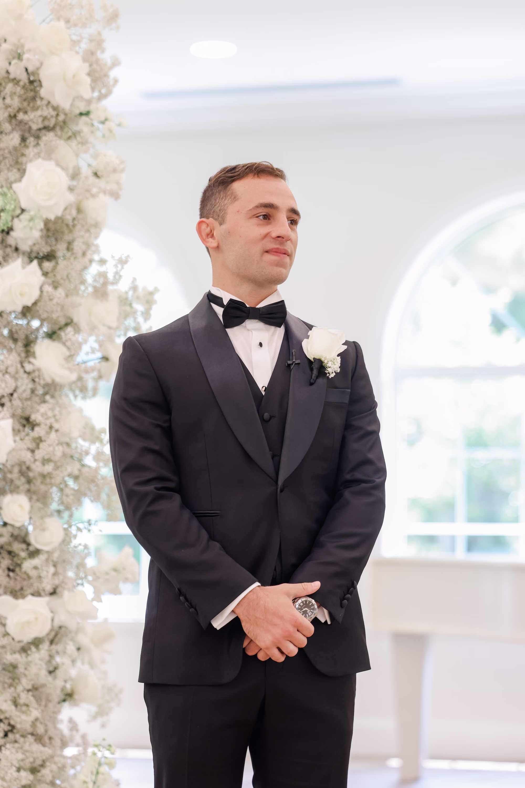Groom's Reaction to Bride Walking Down Wedding Aisle