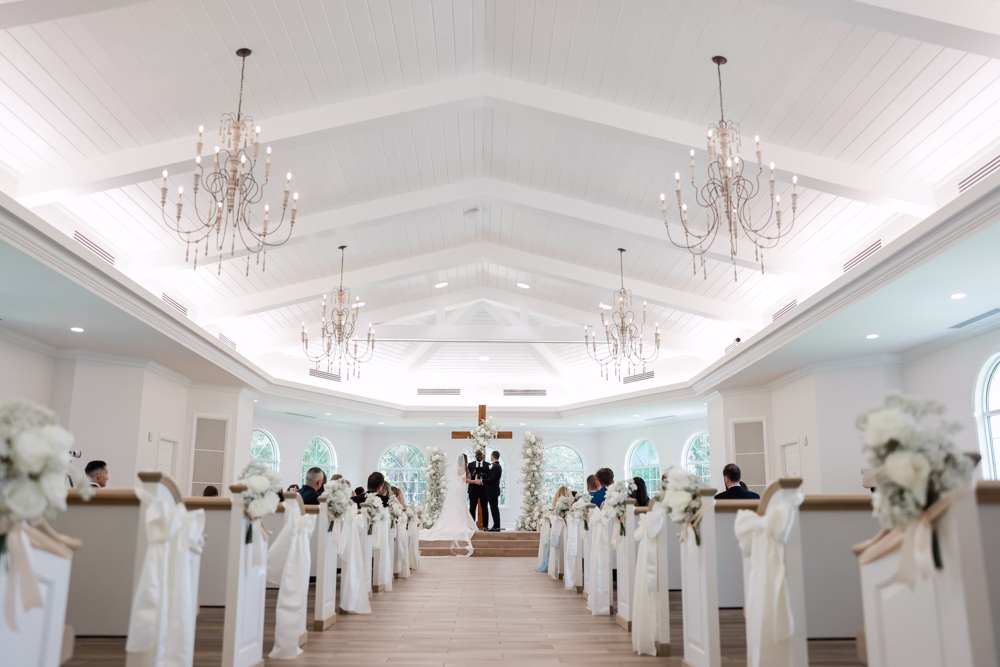 Classic Ivory Wedding Ceremony Decor Ideas | Safety Harbor Event Venue Harborside Chapel