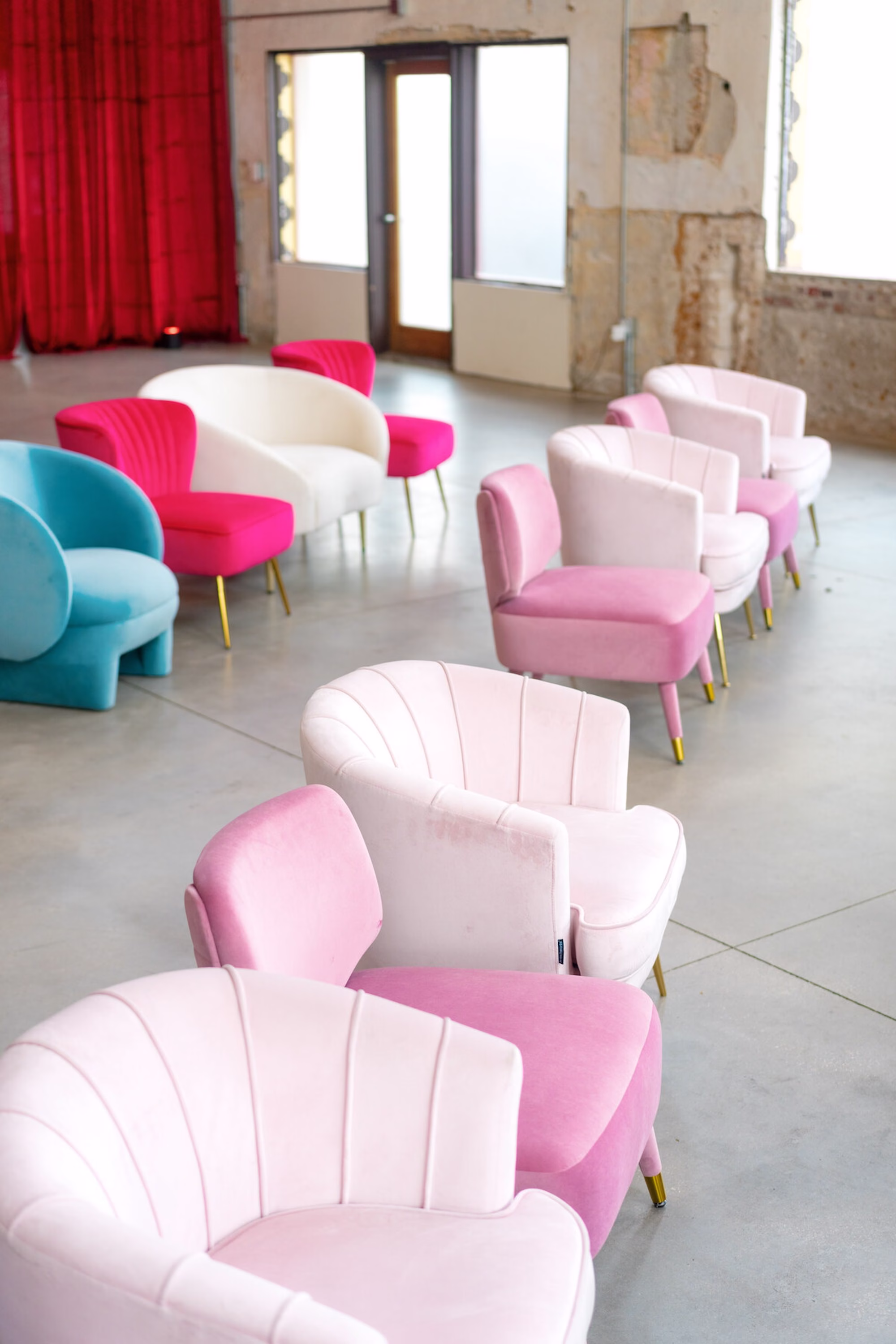 14Whimsical Red Las Vegas Pink Pony Club Inspired Wedding - Bold and Vibrant Same-Sex Ybor City Wedding Inspiration | Hotel Haya Whimsical Red Las Vegas Pink Pony Club Inspired Wedding Ceremony Decor Ideas | Tampa Bay Kate Ryan Event Rentals
