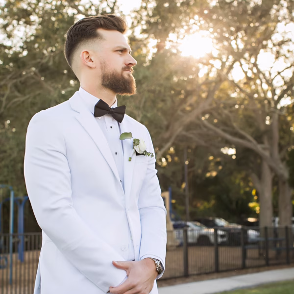 15Timeless Black and White Wedding Ideas - Timeless, Black and White Wedding | Tampa Yacht and Country Club Groom's Reaction to Bride Walking Down Wedding Aisle