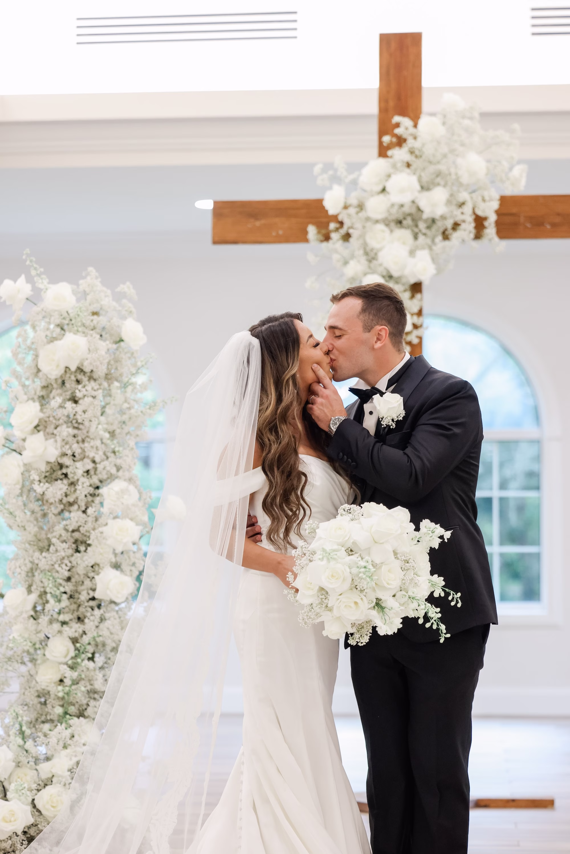 Bride and Groom First Kiss Wedding Portrait | Safety Harbor Photographer Lifelong Photography Studio