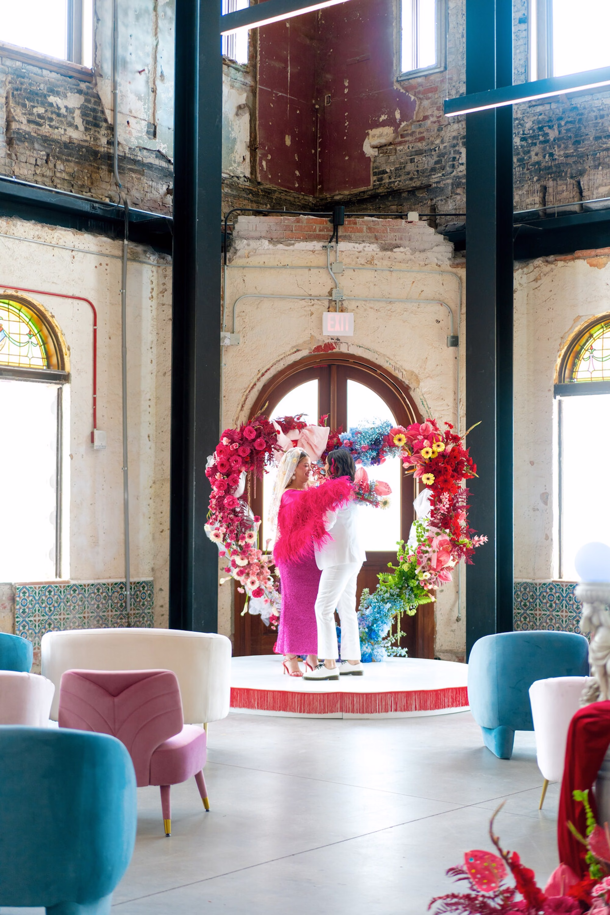 21Whimsical Red Las Vegas Pink Pony Club Inspired Wedding Tampa Venue Hotel Haya - Bold and Vibrant Same-Sex Ybor City Wedding Inspiration | Hotel Haya Whimsical Red Las Vegas Pink Pony Club Inspired Wedding Ceremony Ideas | Tampa Bay Venue Hotel Haya | Planner Wilder Mind Events