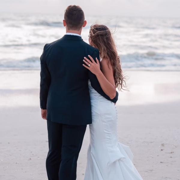 Bride and Groom Beach Wedding Portrait | Tampa Bay Photographer Lifelong Photography Studio