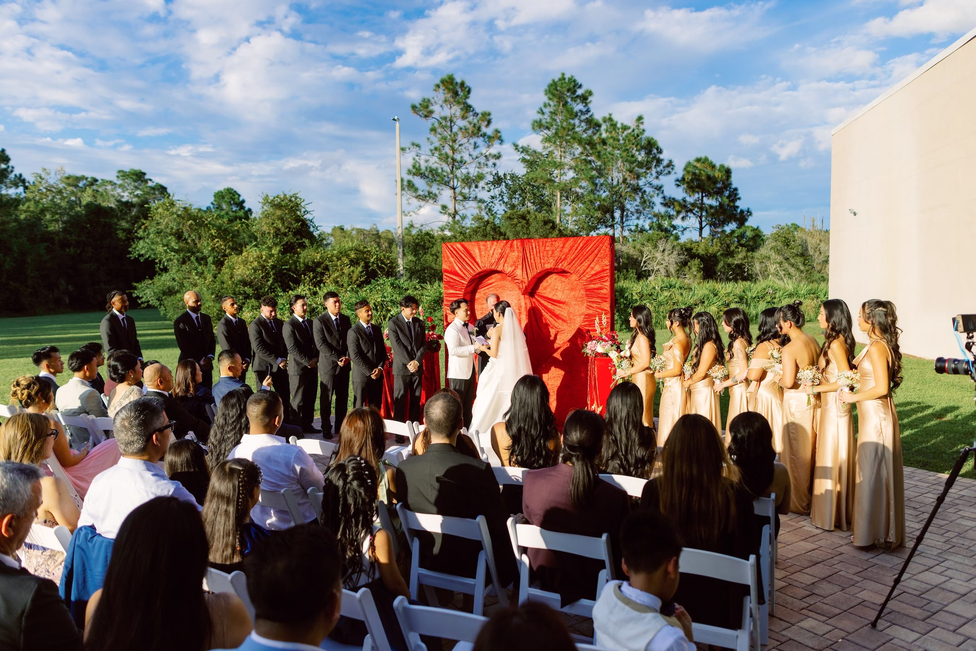 Red Asian Chinese Wedding Ceremony Decor Ideas | Tampa Bay Wedding Planner Coastal Coordinating | Event Venue Venetian Event Center