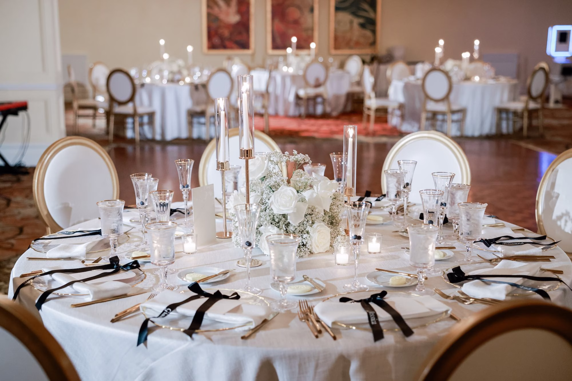 Classic Ivory Wedding Reception Decor Ideas | Clearwater Kate Ryan Event Rentals