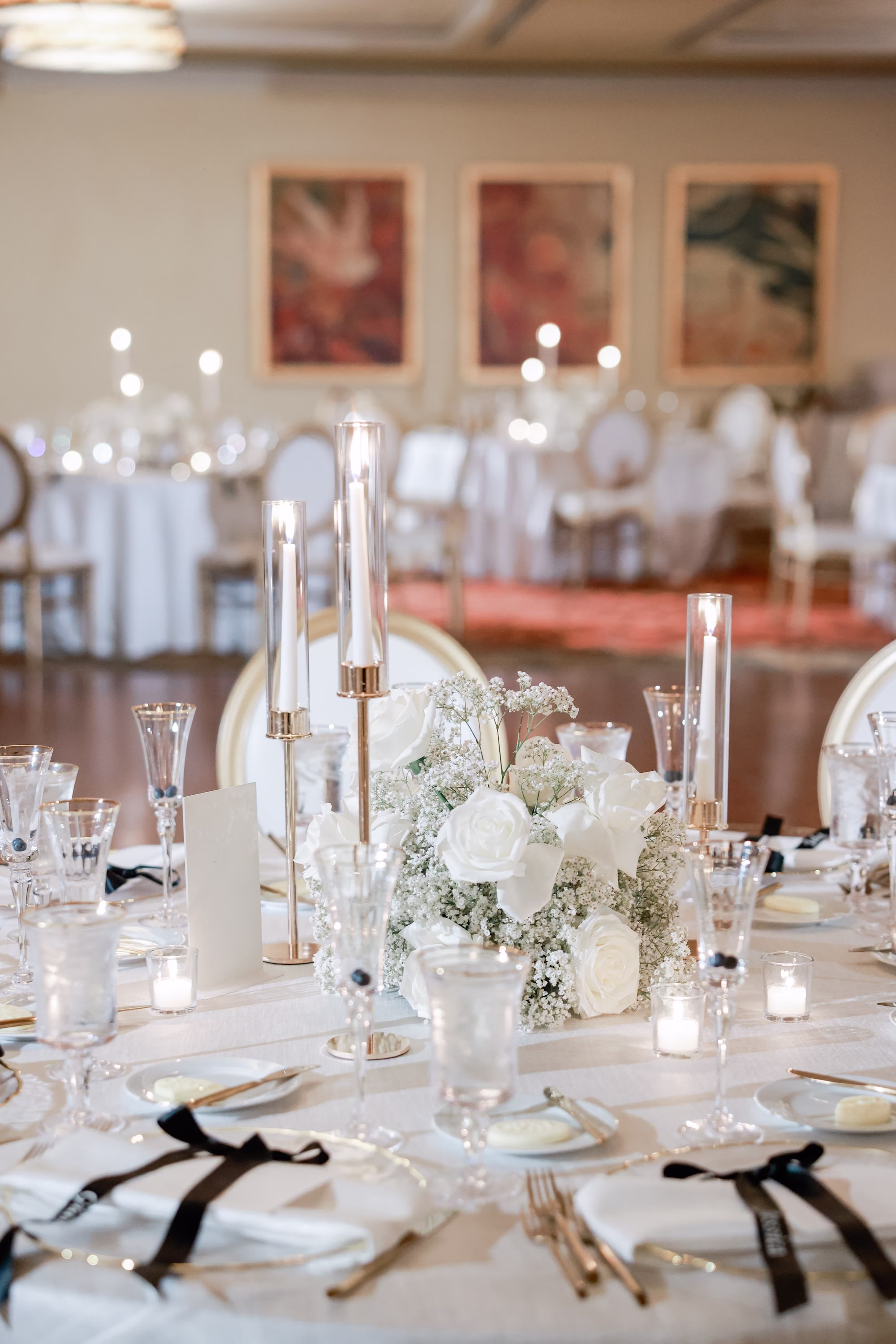 Classic Ivory Wedding Reception Decor Inspiration