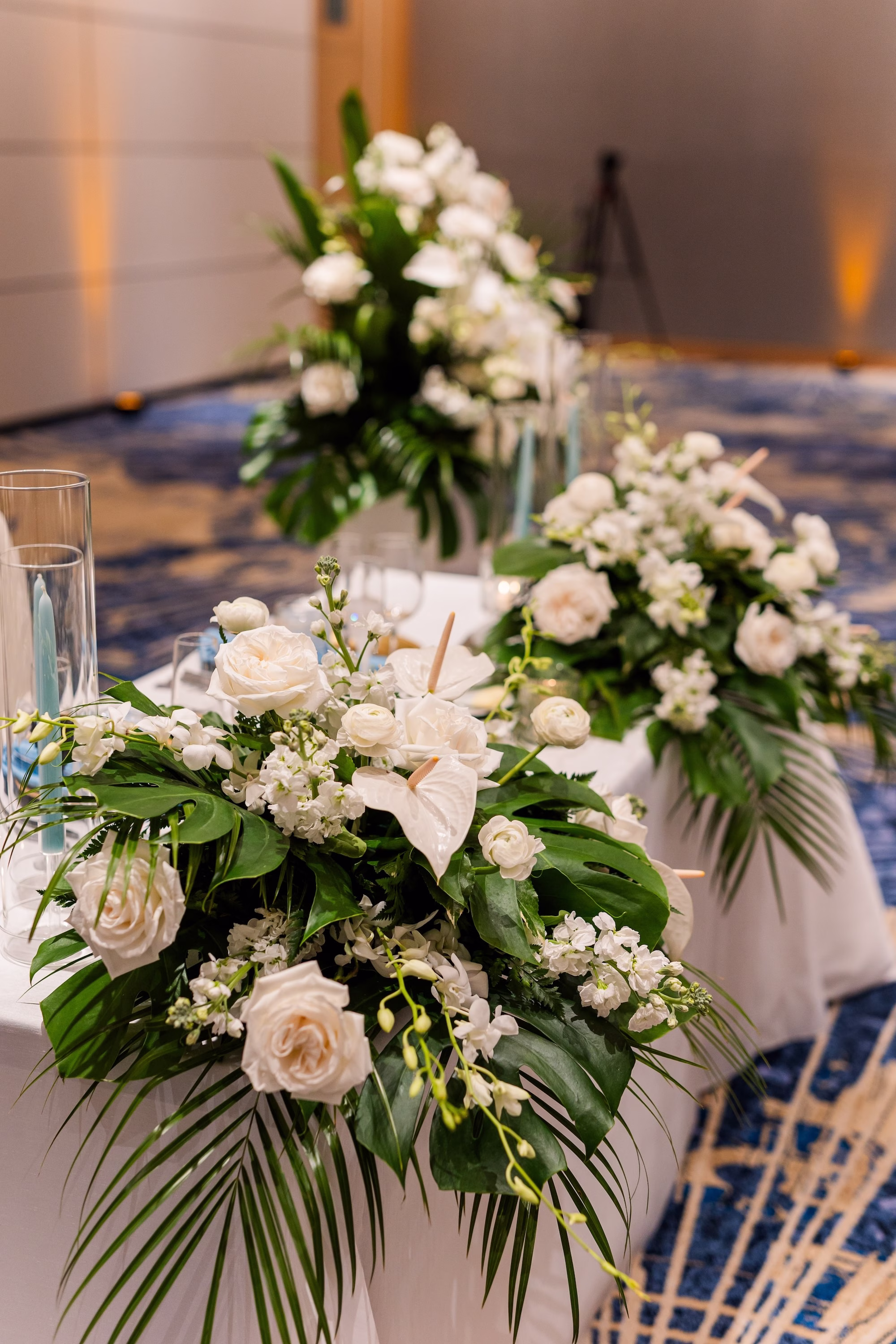 Blue Coastal Elegant Florida Wedding Reception Decor Ideas