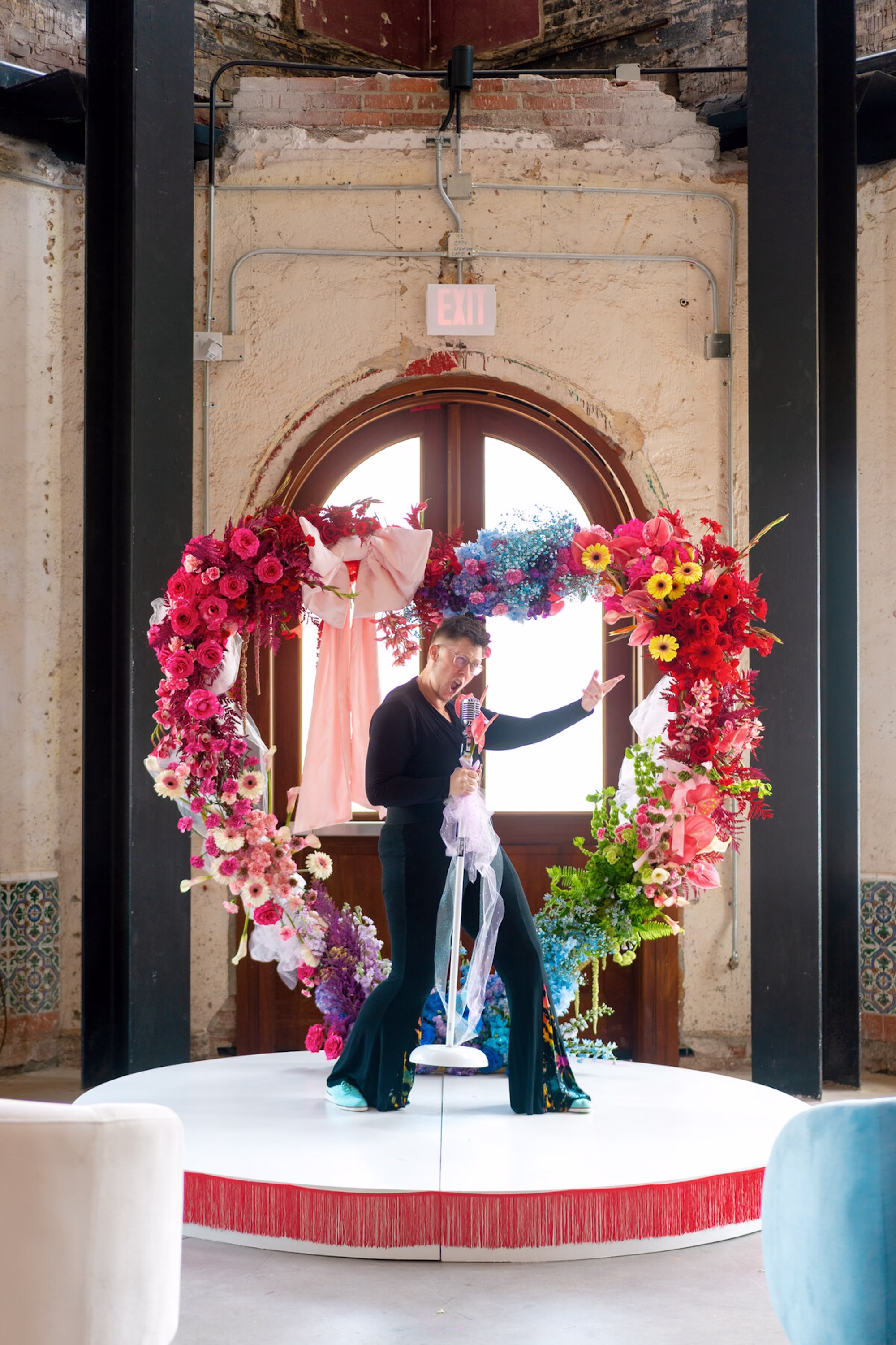 40Whimsical Red Las Vegas Pink Pony Club Inspired Wedding - Bold and Vibrant Same-Sex Ybor City Wedding Inspiration | Hotel Haya Whimsical Red Las Vegas Pink Pony Club Inspired Wedding Ceremony Decor Ideas