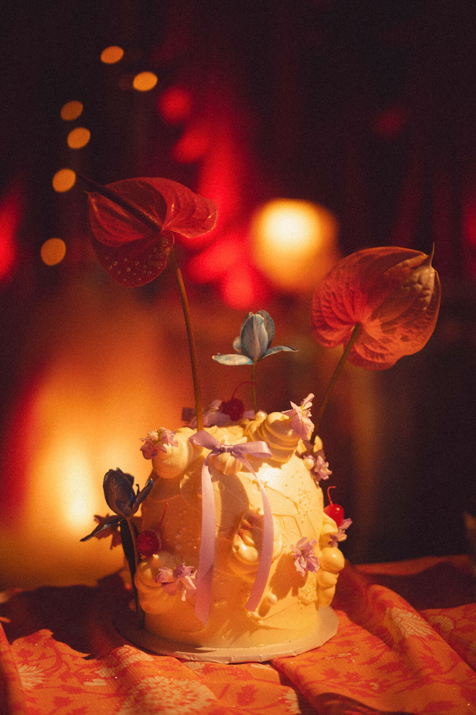 53Whimsical Red Las Vegas Pink Pony Club Inspired Wedding - Bold and Vibrant Same-Sex Ybor City Wedding Inspiration | Hotel Haya Whimsical Red Las Vegas Pink Pony Club Wedding Cake Decor Ideas