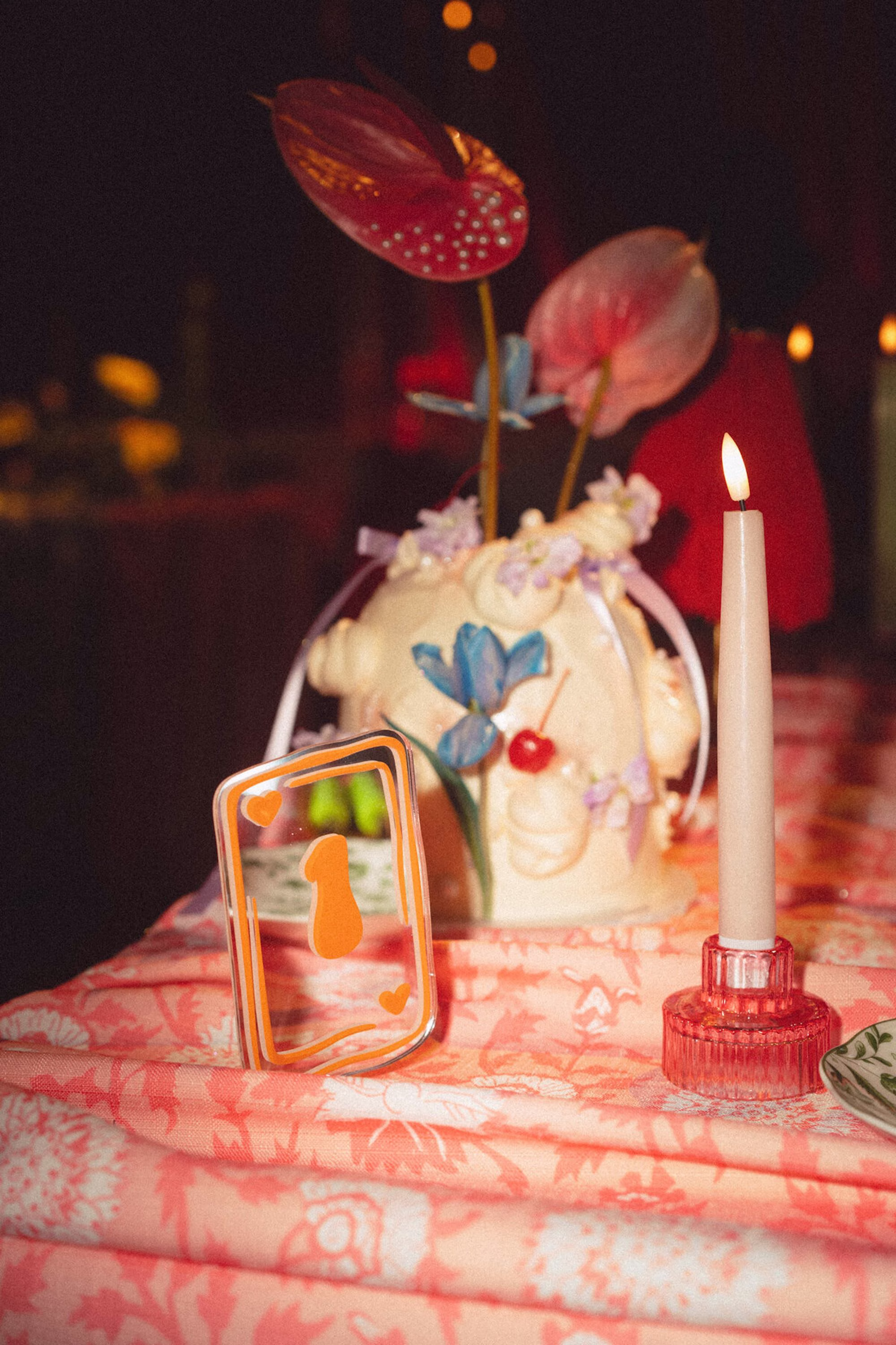 55Whimsical Red Las Vegas Pink Pony Club Inspired Wedding - Bold and Vibrant Same-Sex Ybor City Wedding Inspiration | Hotel Haya Whimsical Red Las Vegas Pink Pony Club Wedding Decor Ideas