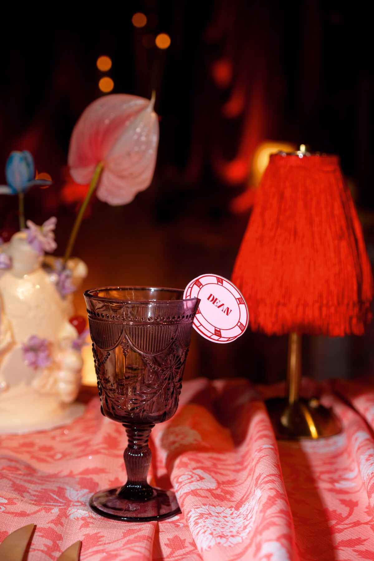 56Whimsical Red Las Vegas Pink Pony Club Inspired Wedding - Bold and Vibrant Same-Sex Ybor City Wedding Inspiration | Hotel Haya Whimsical Red Las Vegas Pink Pony Club Wedding Decor Ideas | Tampa Bay Kate Ryan Event Rentals