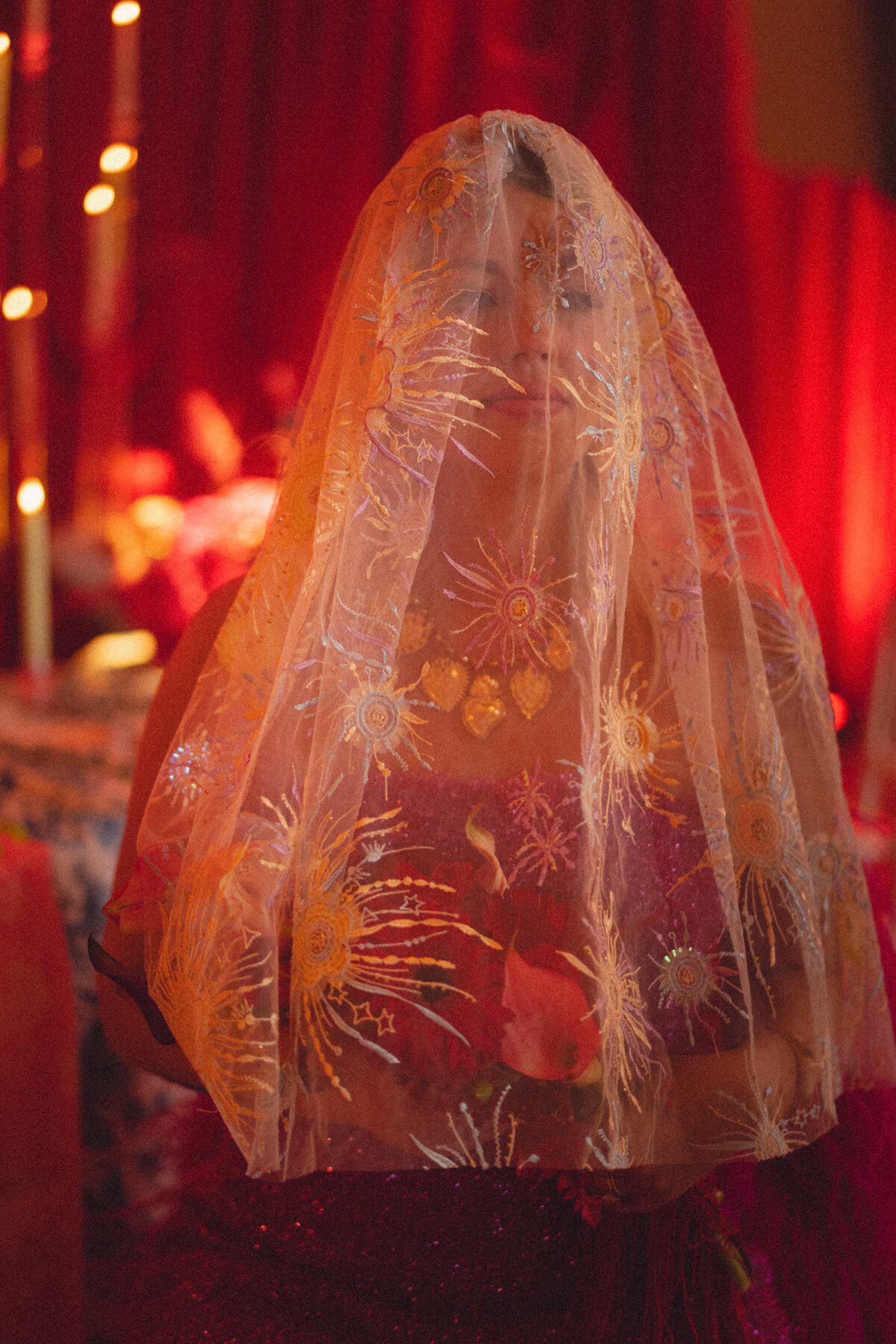 62Whimsical Red Las Vegas Pink Pony Club Inspired Wedding - Bold and Vibrant Same-Sex Ybor City Wedding Inspiration | Hotel Haya Bride Wedding Portrait