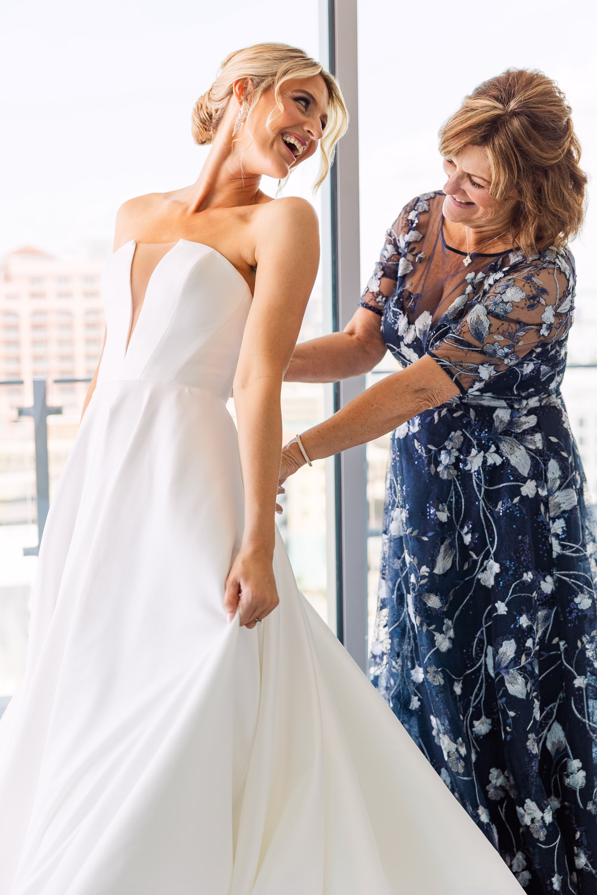 Bride and Mother Wedding Portrait