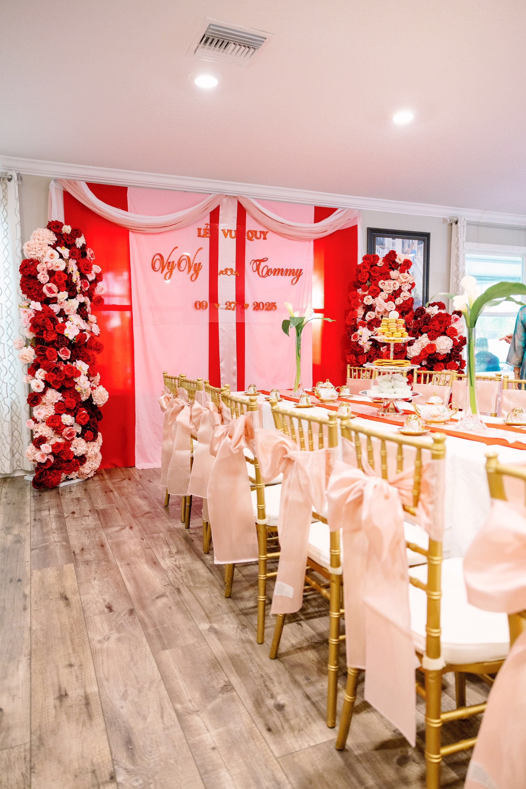 Red Asian Chinese Traditional Wedding Inspiration | La Vu Quy Vietnamese Tea Ceremony Ideas | Tampa Bay Event Planner Coastal Coordinating