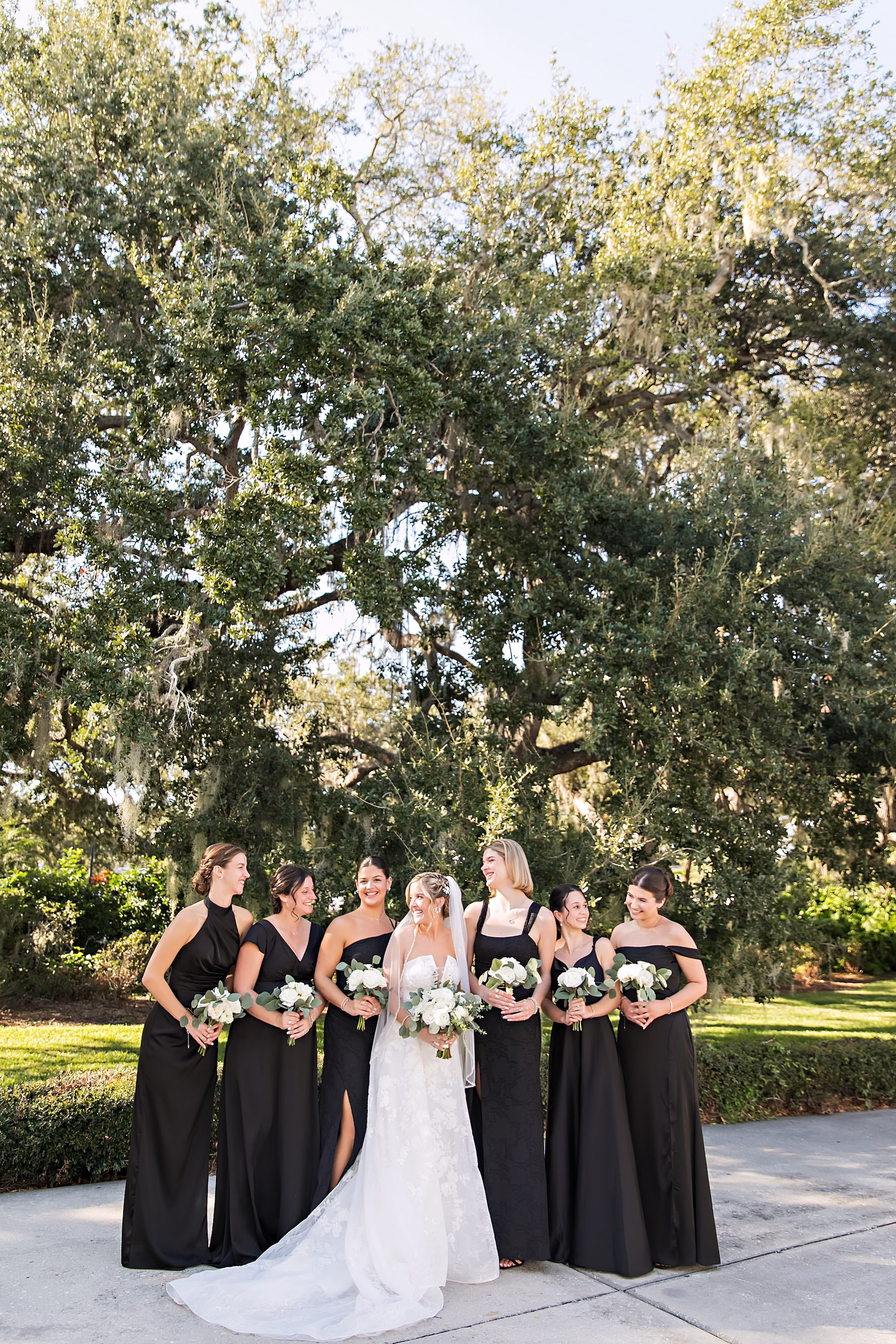 8Timeless Black and White Wedding Ideas - Timeless, Black and White Wedding | Tampa Yacht and Country Club Bride and Bridesmaids Wedding Portrait
