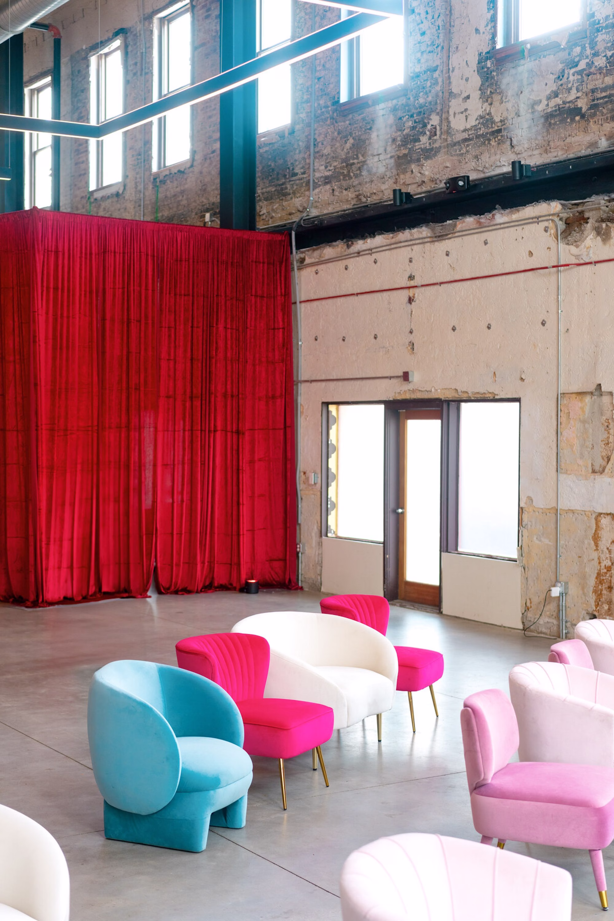 9Whimsical Red Las Vegas Pink Pony Club Inspired Wedding - Bold and Vibrant Same-Sex Ybor City Wedding Inspiration | Hotel Haya Whimsical Red Las Vegas Pink Pony Club Inspired Wedding Ceremony Decor Ideas | Tampa Bay Kate Ryan Event Rentals